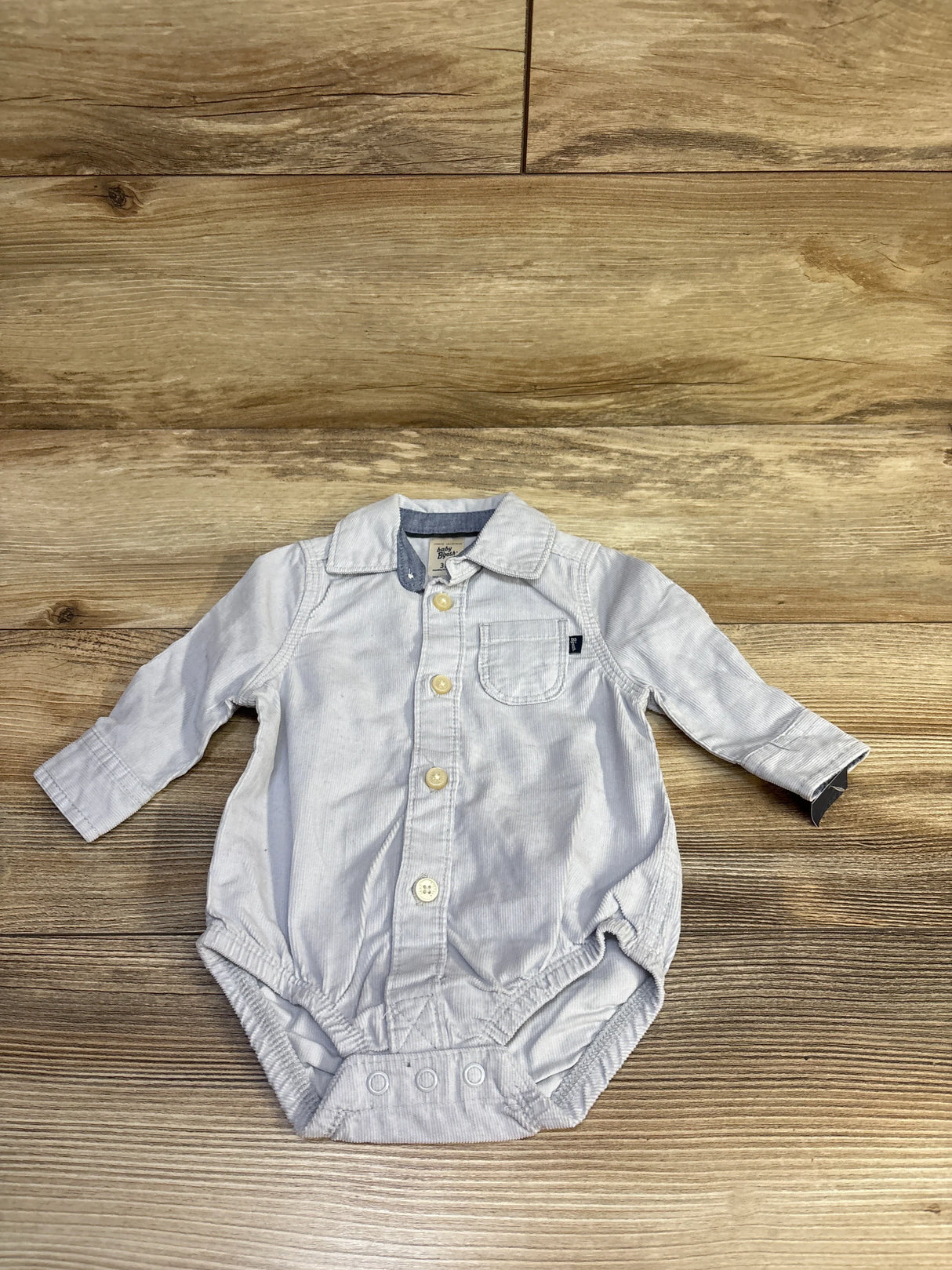 Oshkosh Corduroy Button-Up Bodysuit Blue sz 3m