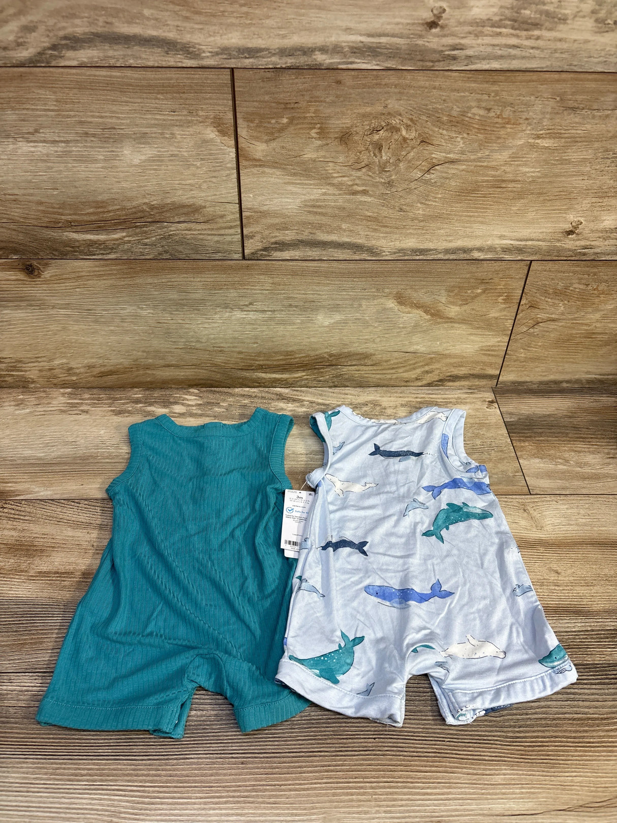 NEW Carter's PurelySoft 2pk Henley Rompers Blue sz 3m