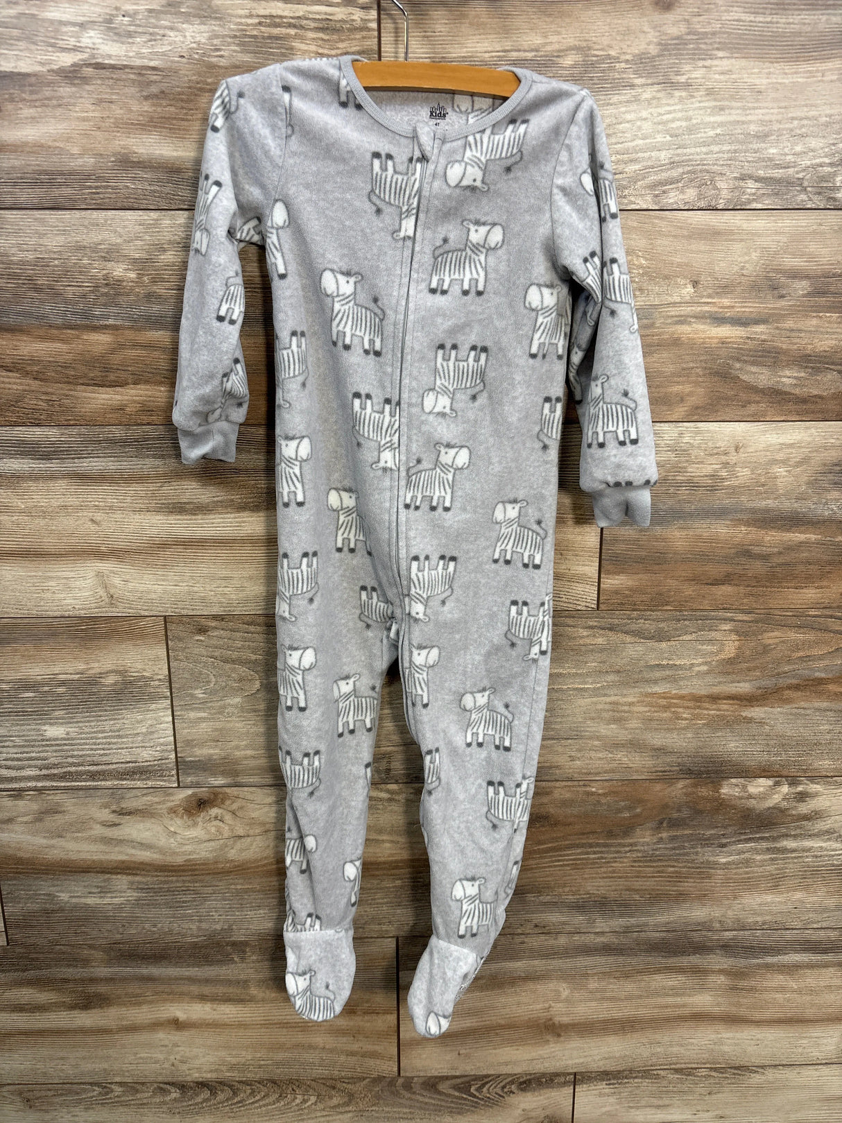 Kids Headquarters Zebra Print Blanket Sleeper Grey sz 4T