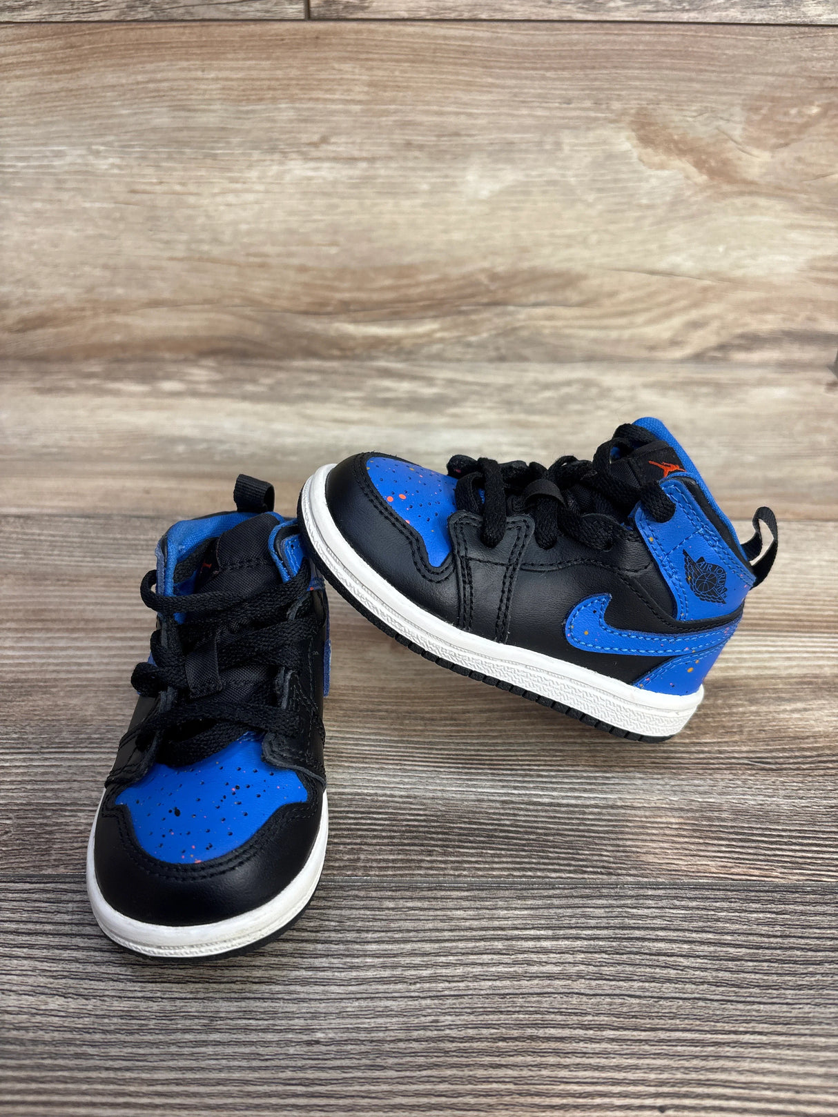 Air Jordan 1 Mid BT 'Royal Splatter' Sneakers sz 5c