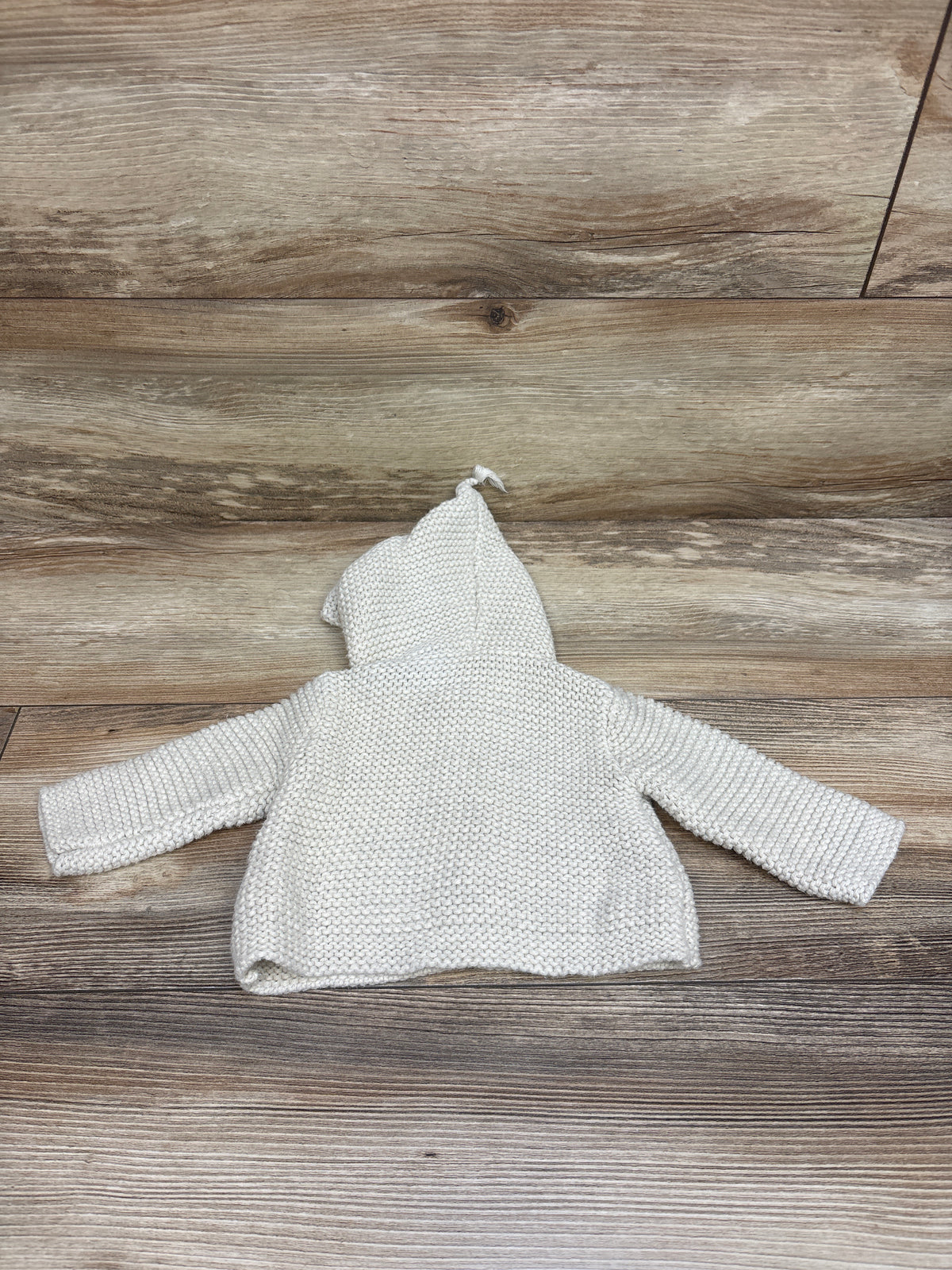 Stem Knit Button-Up Hooded Cardigan Tan sz 3m