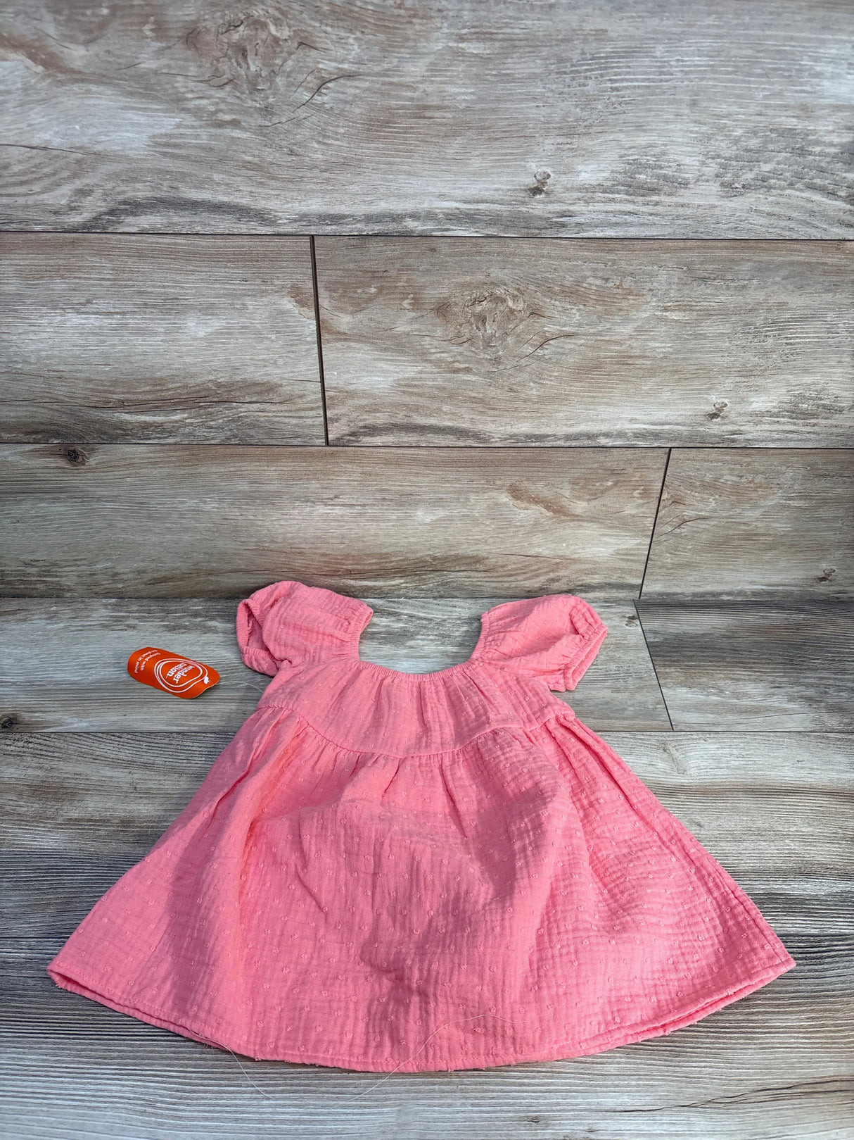NEW Wonder Nation Puff Sleeve Swiss Dot Dress Pink sz 12m