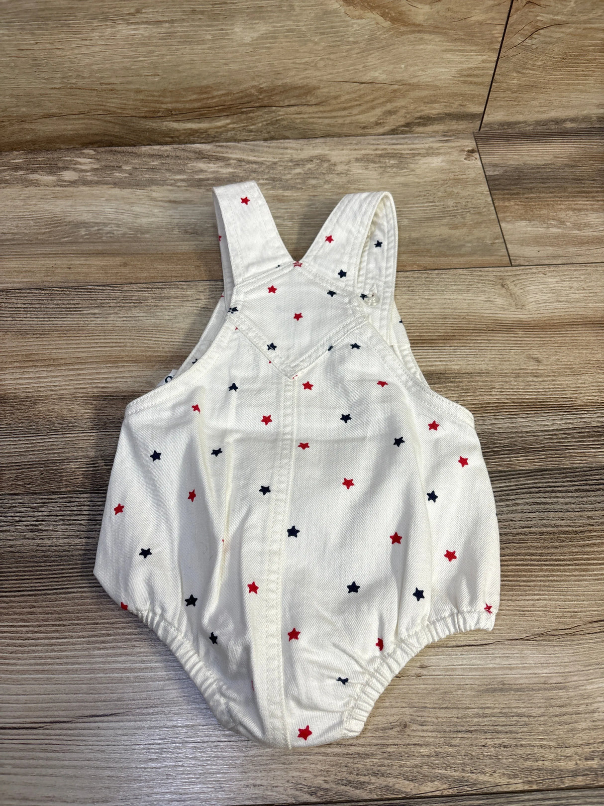 NEW Old Navy Star Print Denim Bubble Shortalls White sz 6-12m