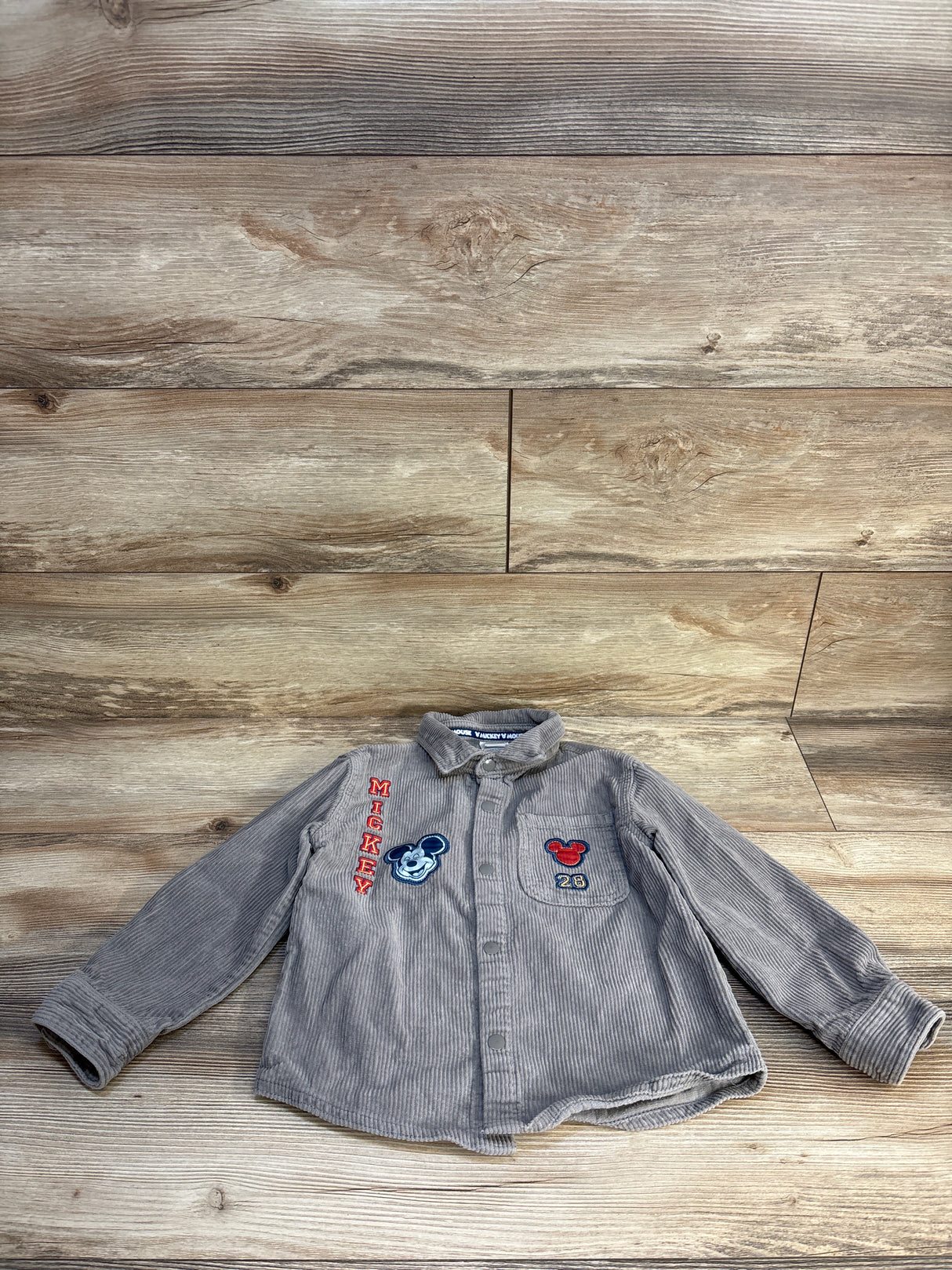 Disney Mickey & Friends Corduroy Shacket Grey sz 5T