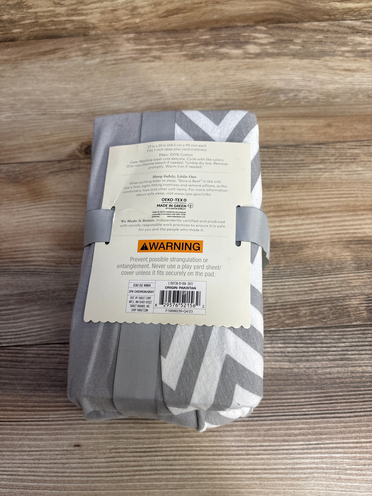 NEW Cloud Island Jersey Fitted Play Yard Sheet, Grey 2pk