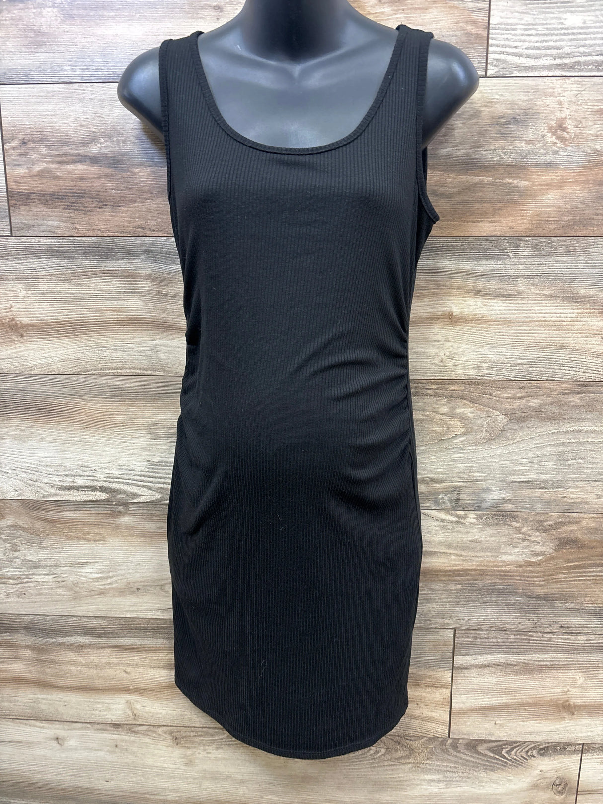 Pinkblush Sleeveless Ribbed Fitted Maternity Dress Black sz Medium