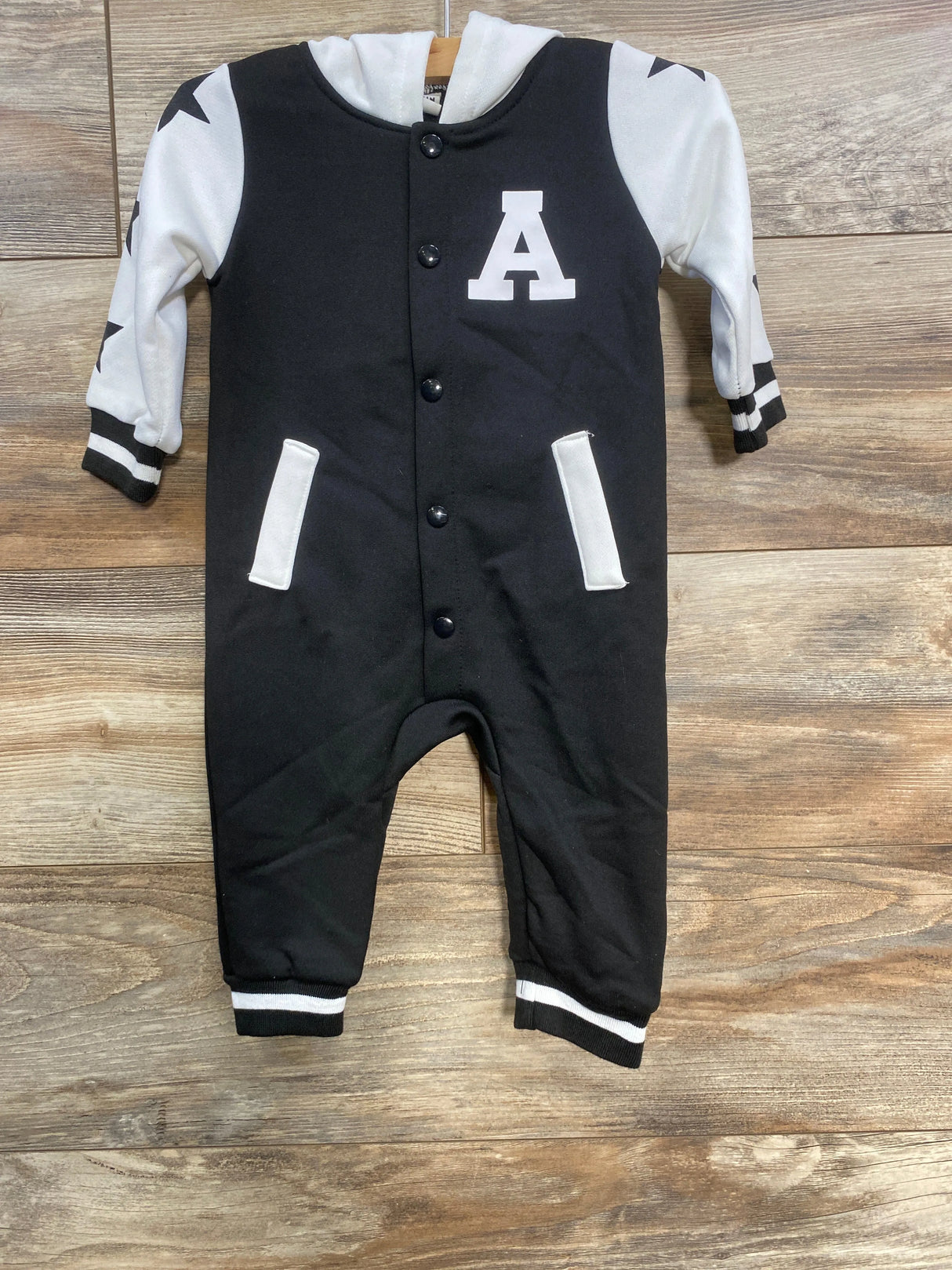 Shein Varsity Raglan Coverall White sz 6-9m