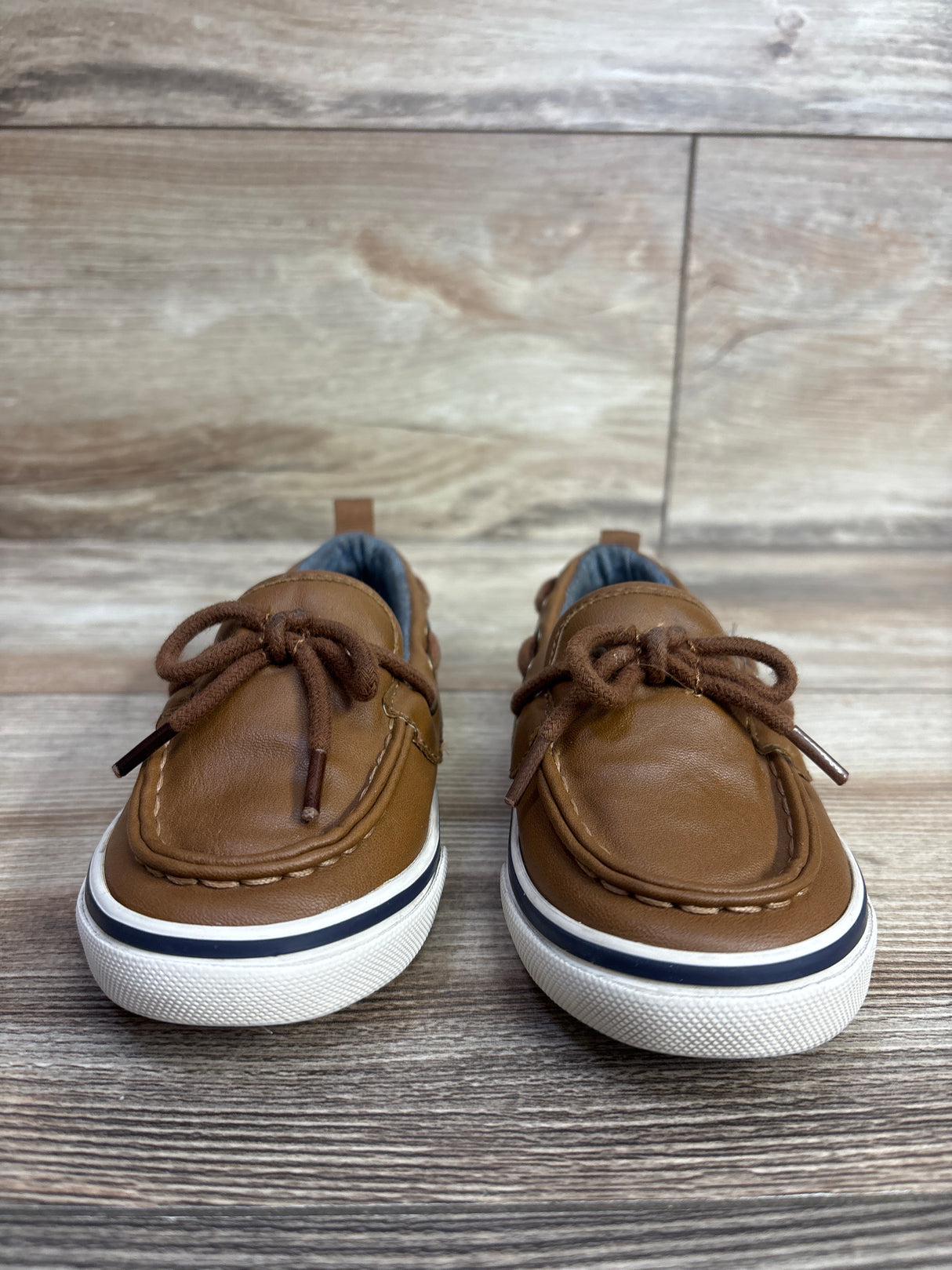 Old Navy Faux-Leather Boat Shoes Cognac sz 7c