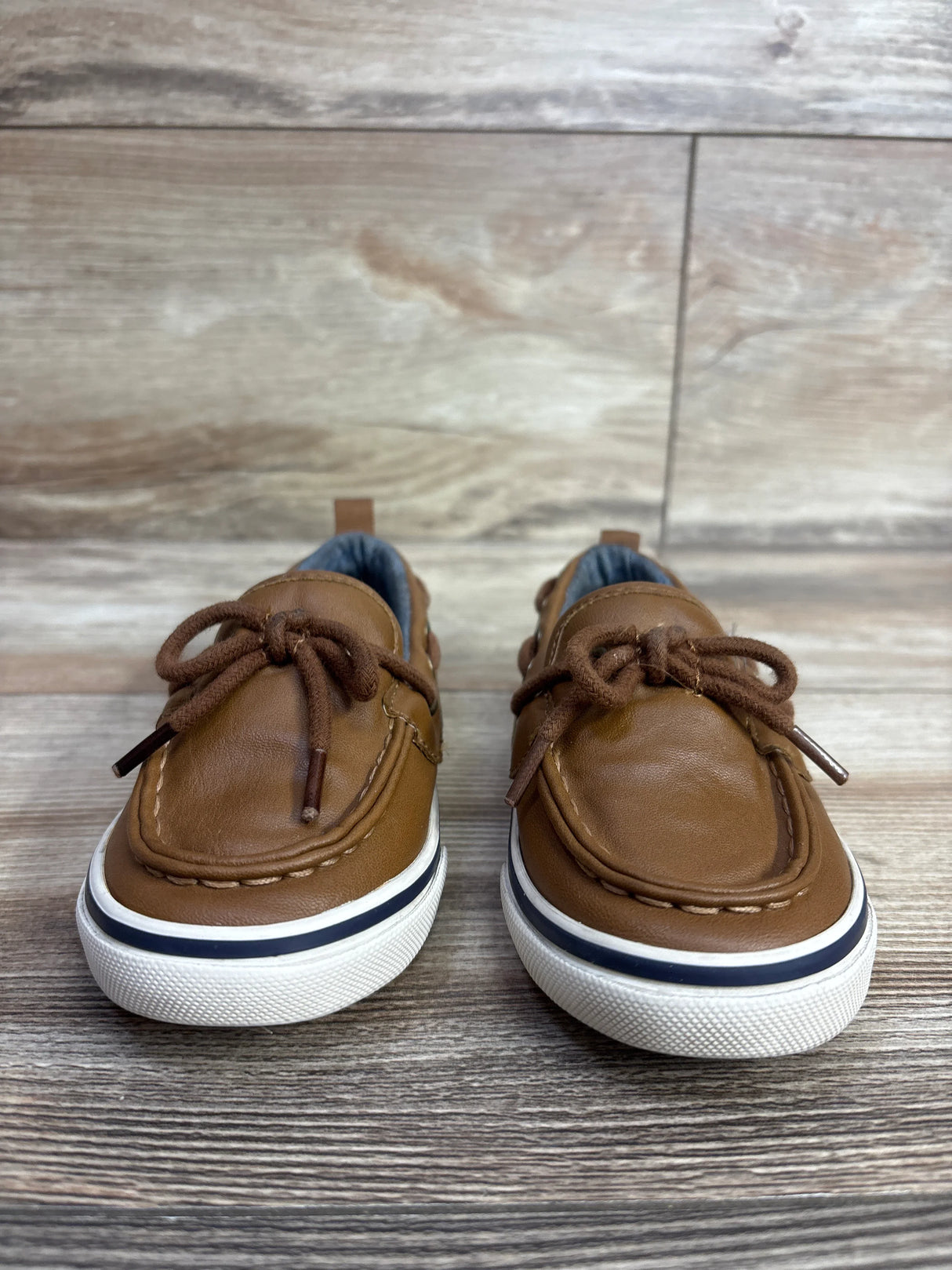 Old Navy Faux-Leather Boat Shoes Cognac sz 7c
