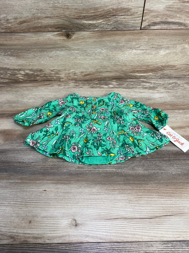 NEW Cat & Jack Floral Henley Dress & Bloomers Green sz 0-3m - Me n Mommy To Be