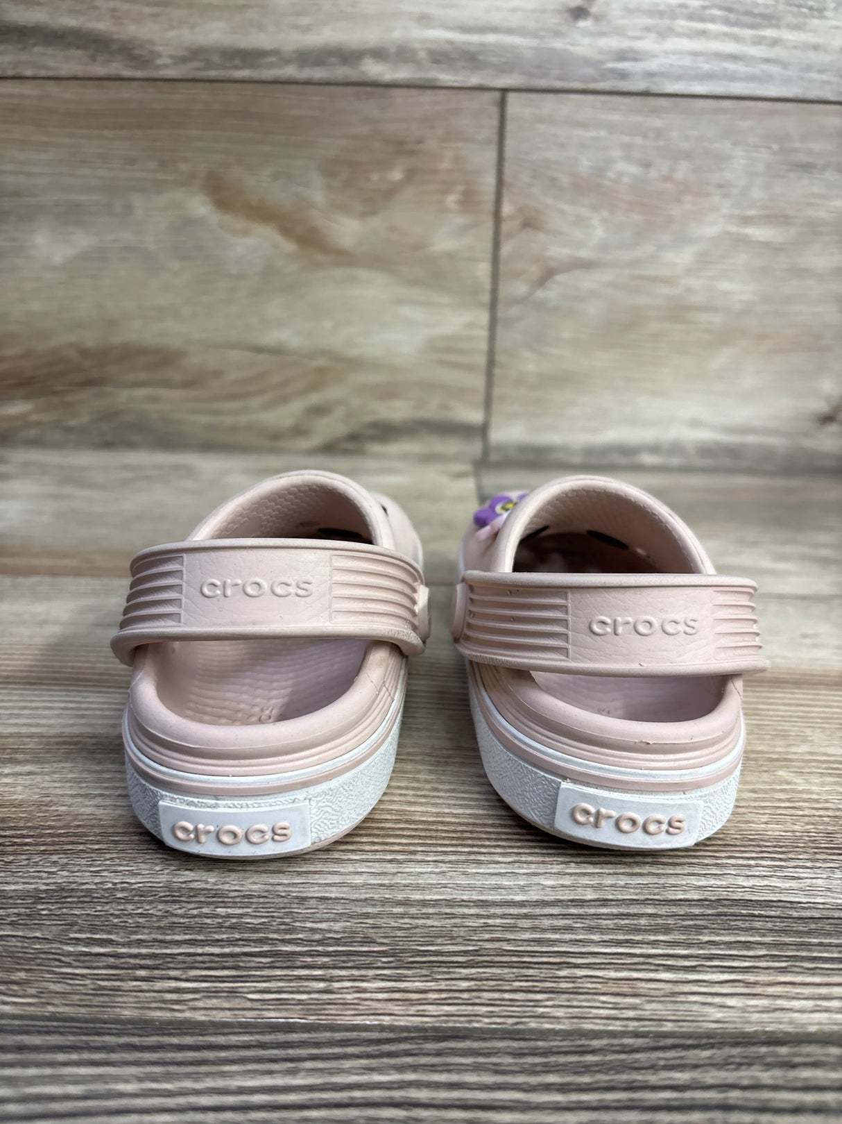 Crocs Classic Clogs w/ Flower Jibbitz Pink sz 5c