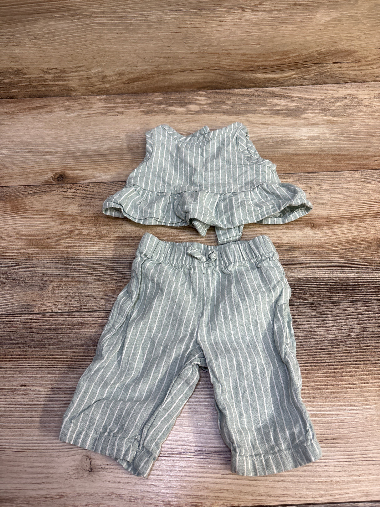 Carter's 2pc Striped Tank Top & Pants Set Green sz Newbron