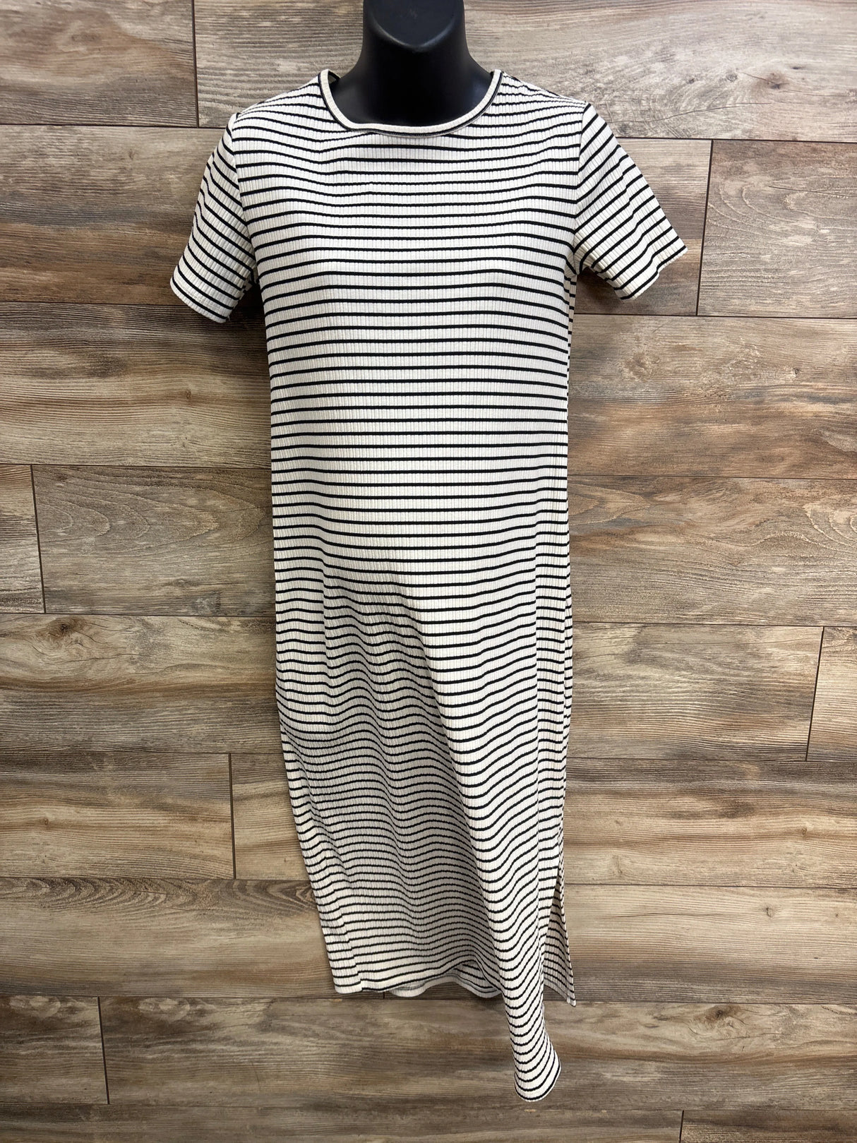 Isabel Maternity Striped Ribbed Dress Ivory sz Small