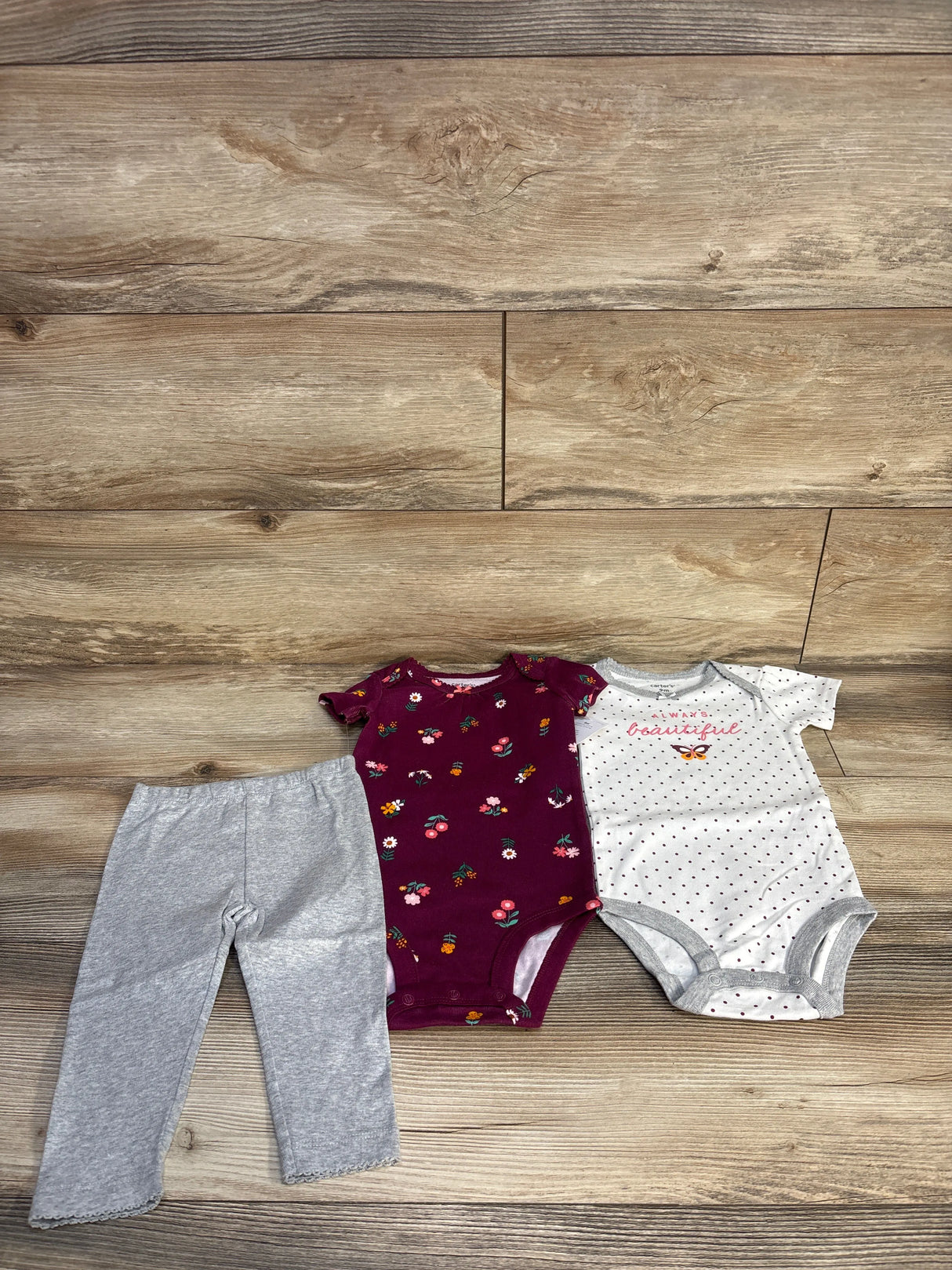 NEW Carter's 3pc Bodysuit Set White sz 9m