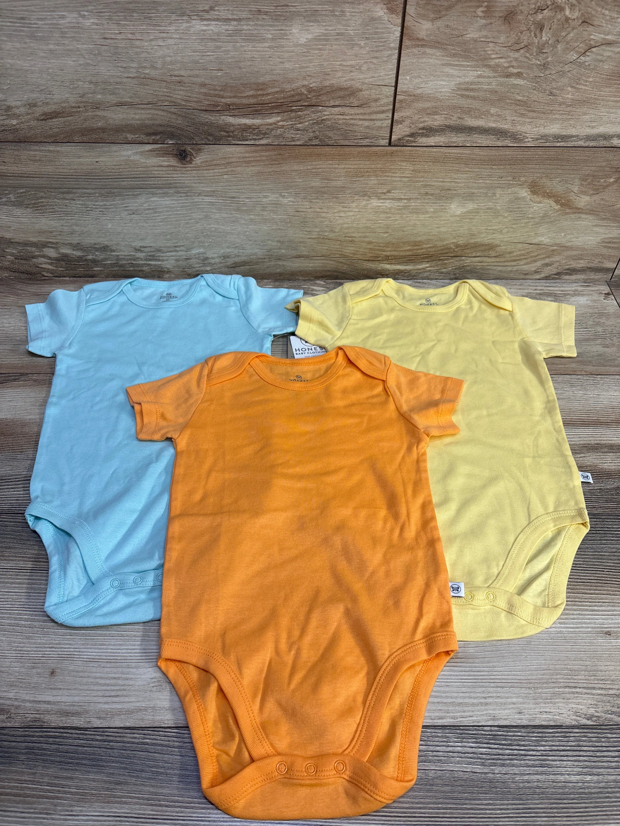 NEW Honest Baby 3pk Bodysuit Set Orange sz 24m