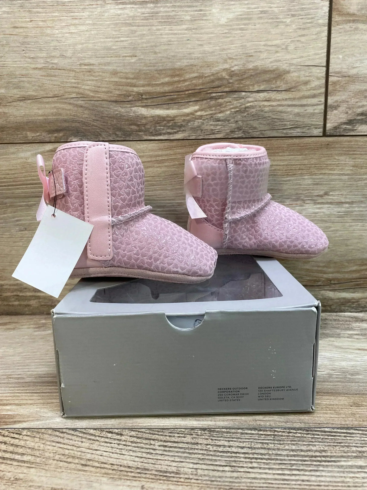 NEW UGG Baby Jesse Bow II Gel Hearts Pink Sz 2c/3c - Me n Mommy To Be