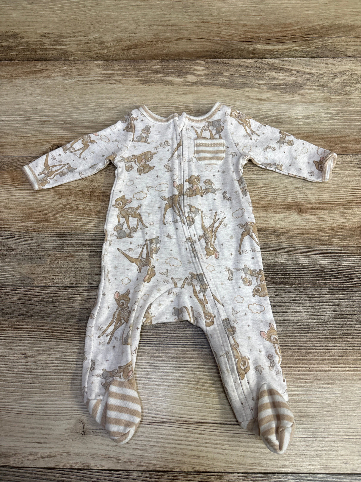 Disney Baby Bambi Sleeper Oatmeal sz Newborn