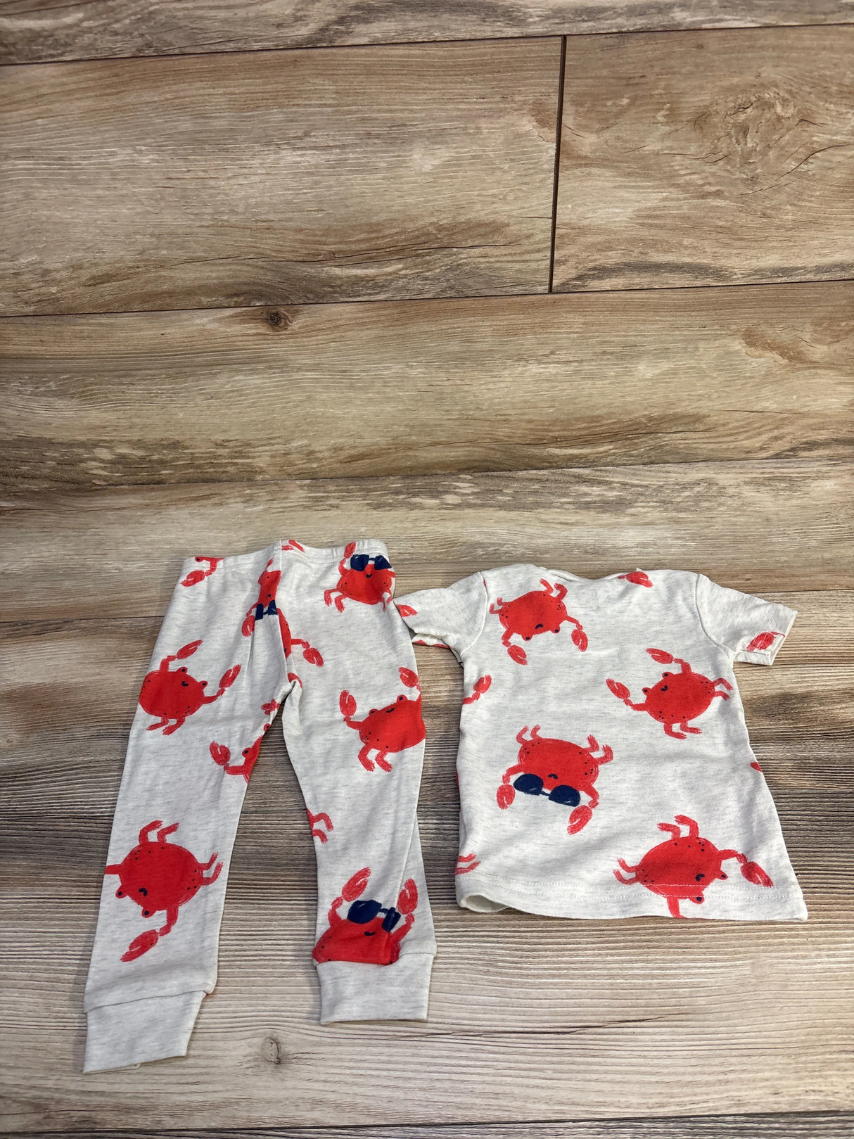 Just One You 2pc Crab Pajama Set Beige sz 12m