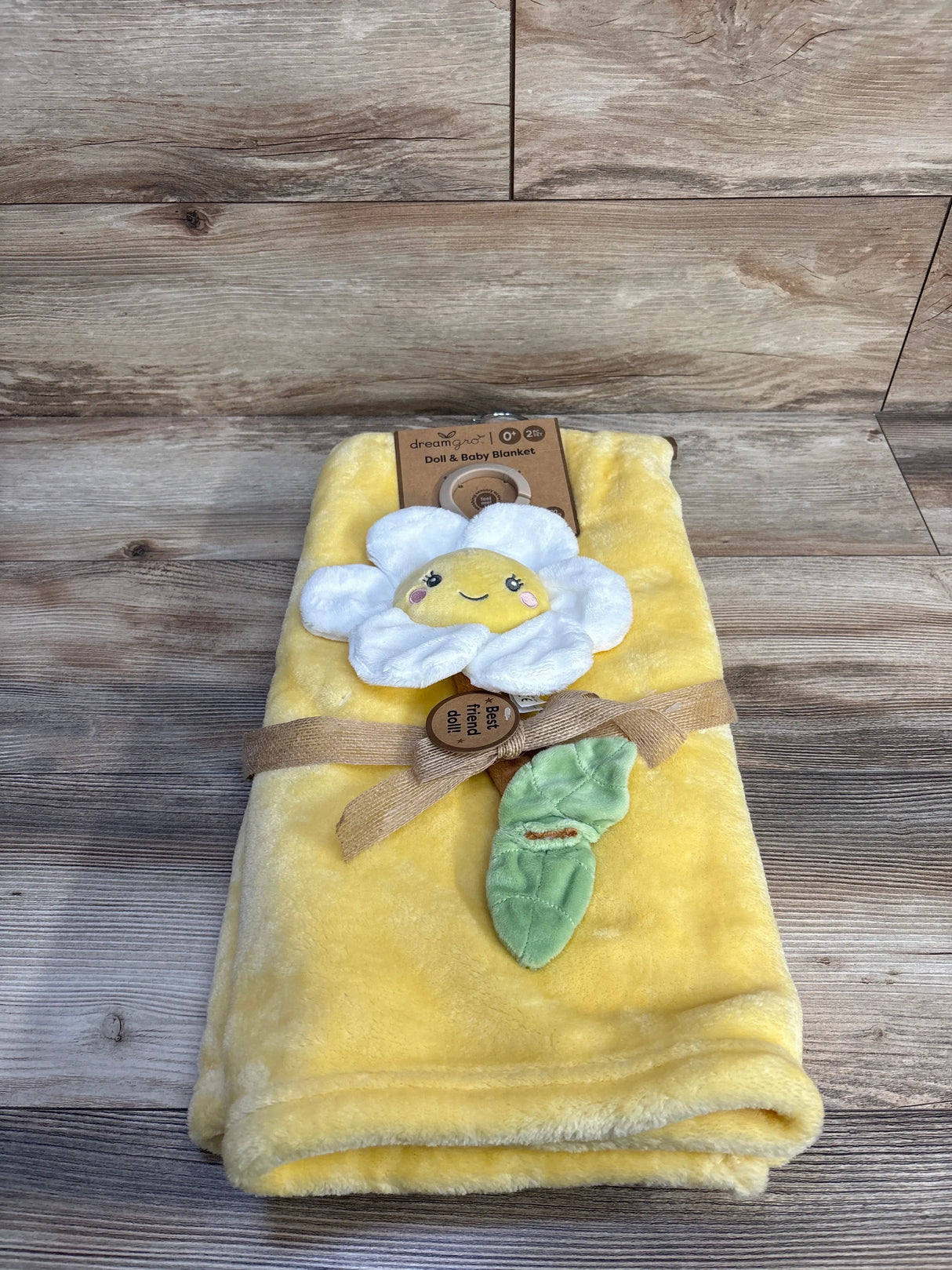 NEW DreamGro Doll & Baby Blanket - Yellow Daisy