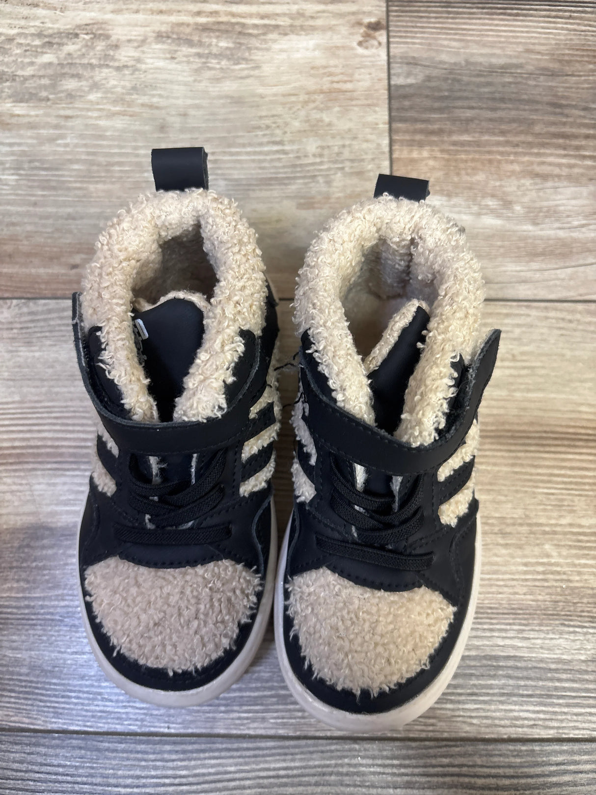Shein Fleece High Top Sneakers Black sz 11c