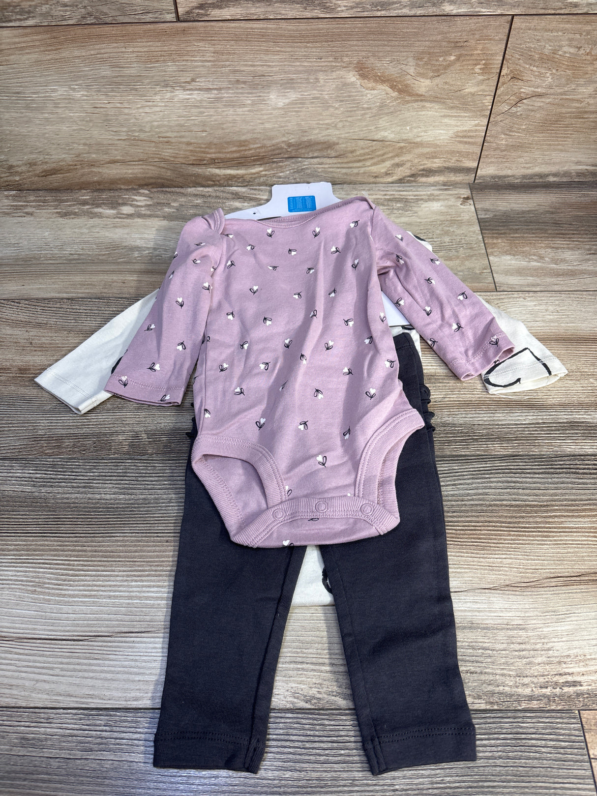 NEW Carter's 3pc Bodysuit Set Cream sz 6m