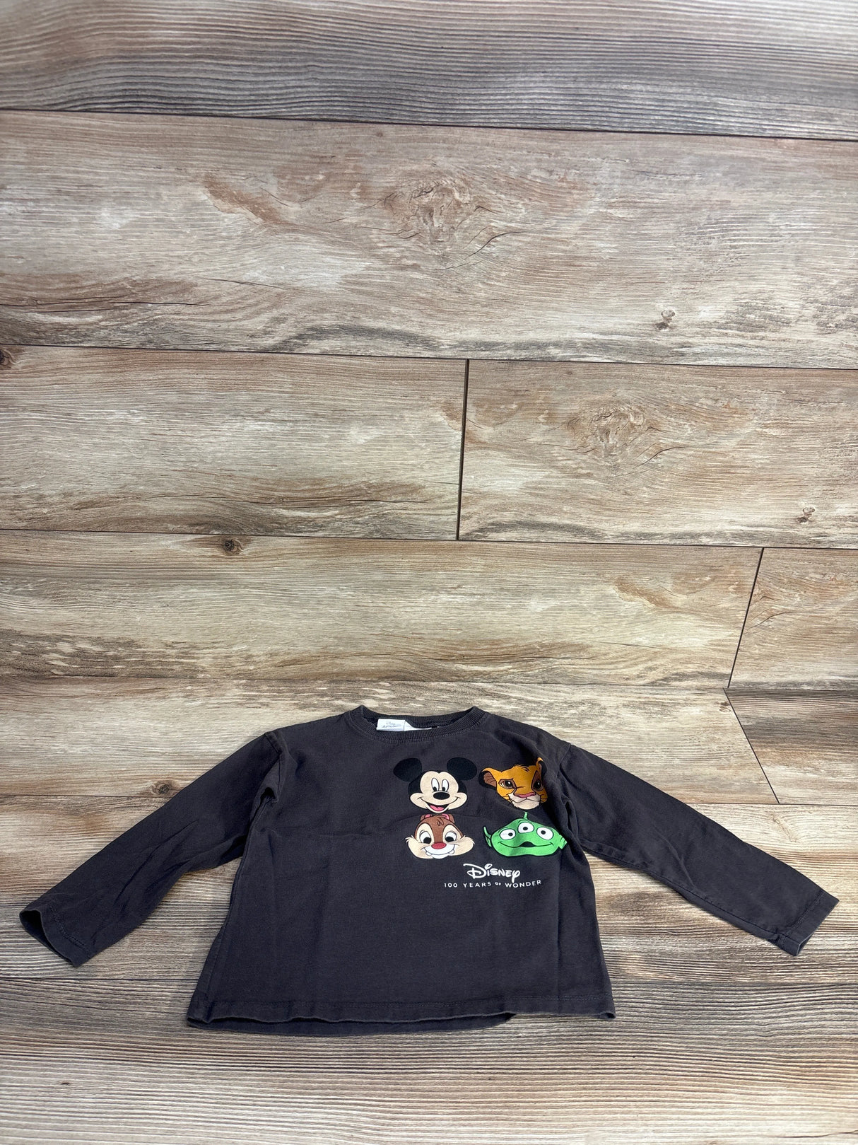 Zara Mickey Mouse & Friends Disney 100th Anniversary Shirt Grey sz 3-4T