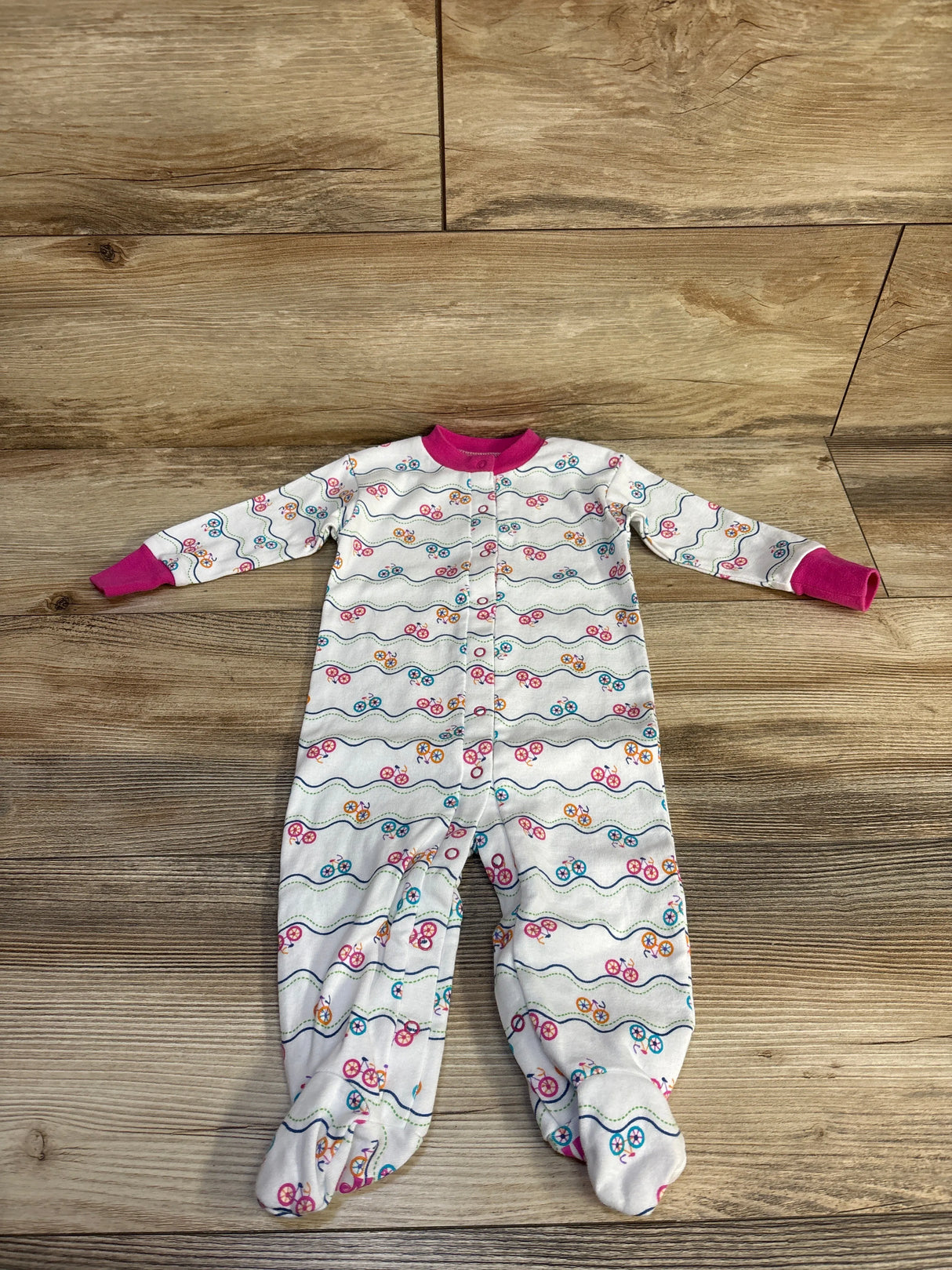 New Jammies Snap Bicycle Footie White sz 6m - Me n Mommy To Be