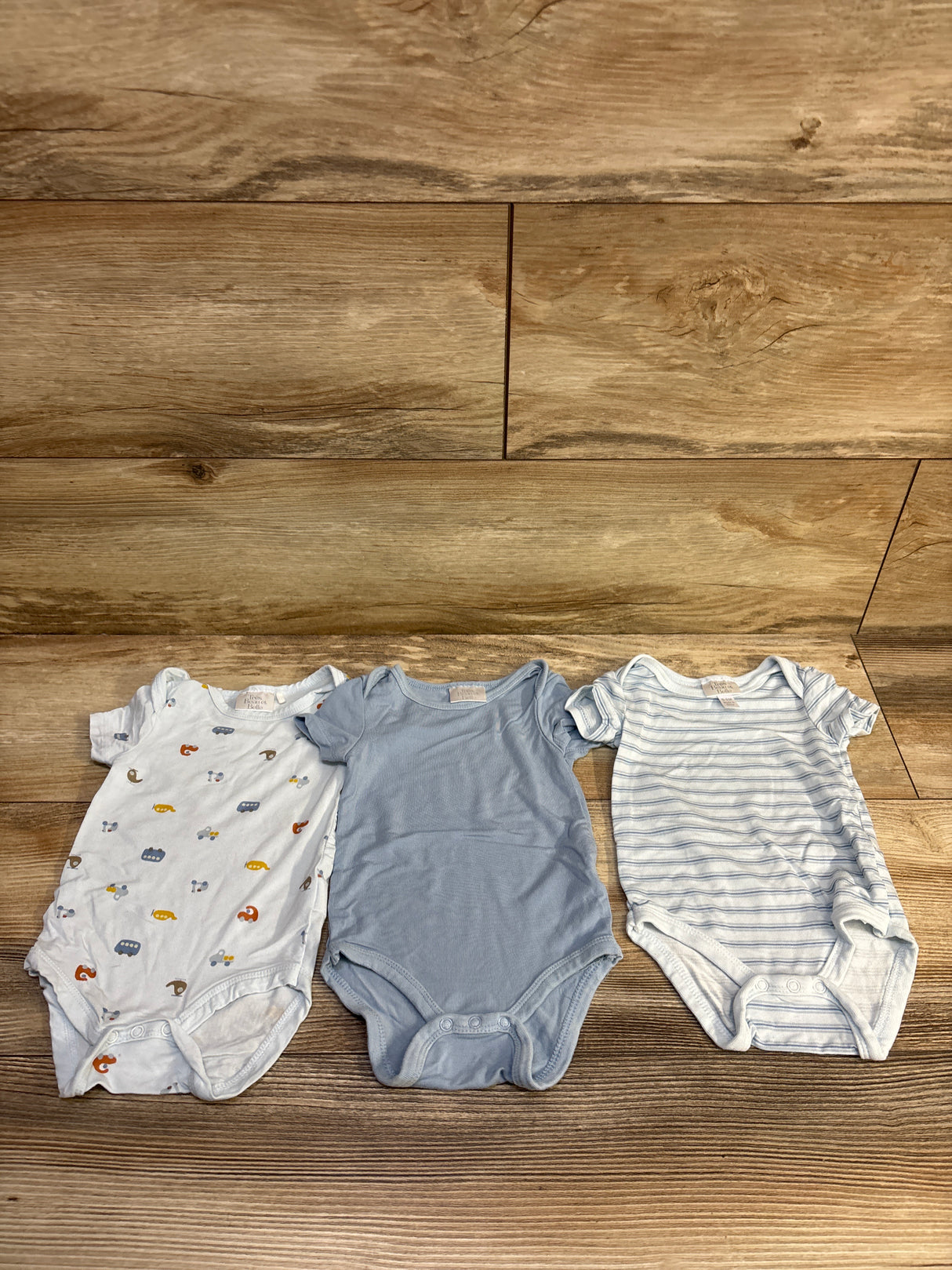 Tres Beau et Belle 3pk Modal Bodysuit Set Blue sz 0-3m