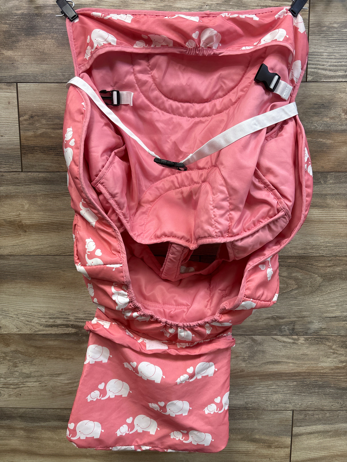 Pozico 2 in 1 Baby Shopping Cart & High Chair Cover in Pink Elephant