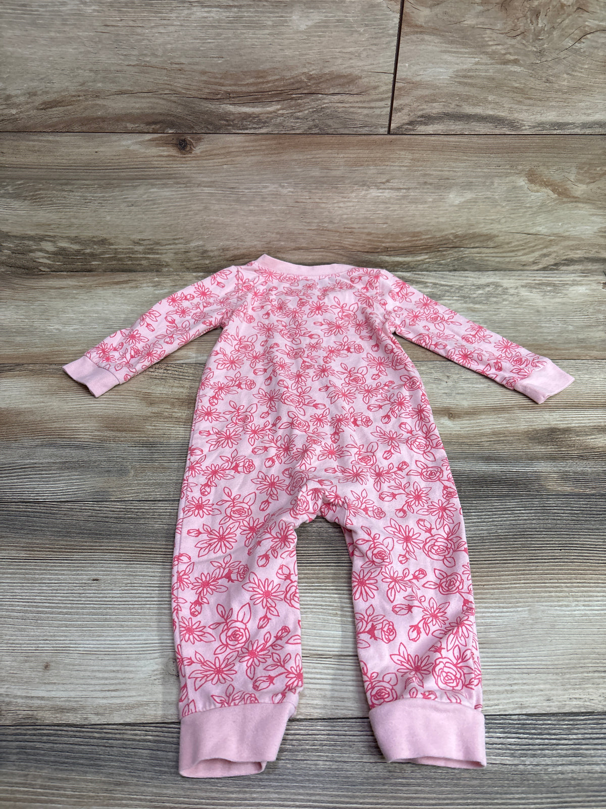 Cat & Jack Button-Front Floral Coverall Pink sz 12m