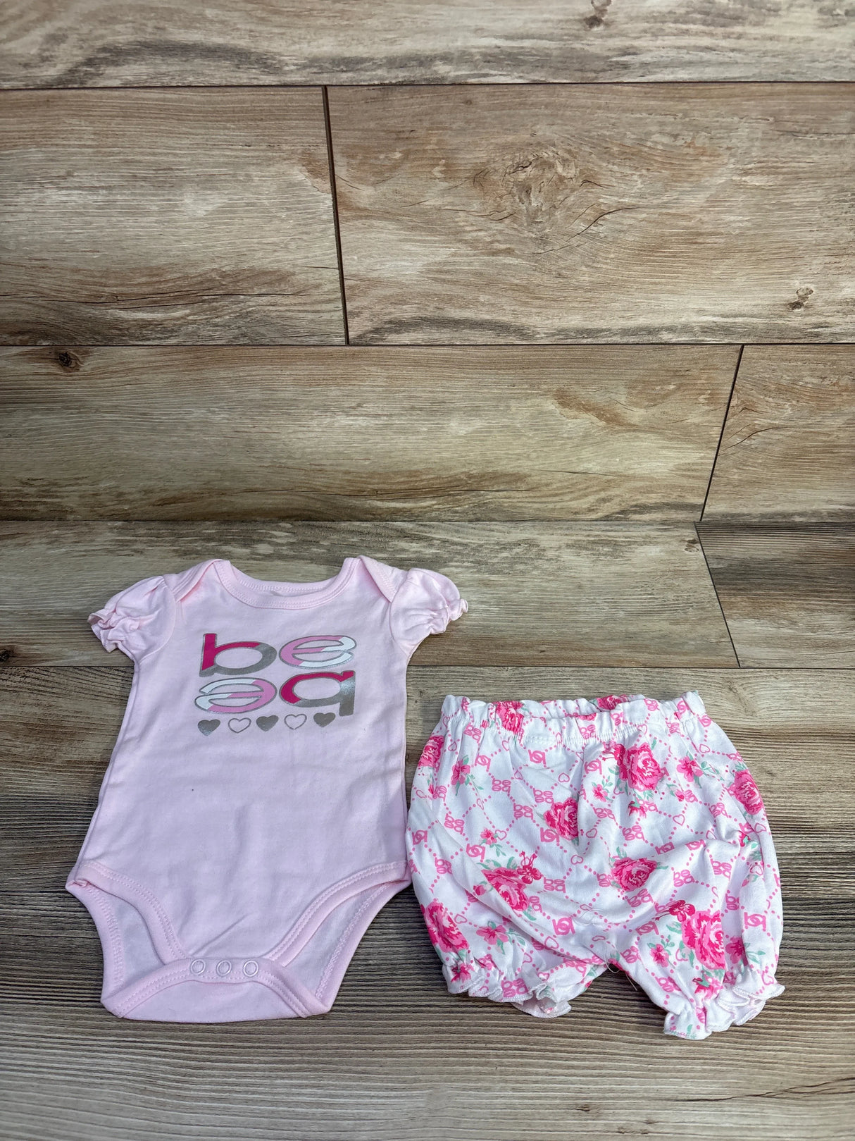 Bebe Baby 2pc Bodysuit & Pants Set Pink sz 6-9m