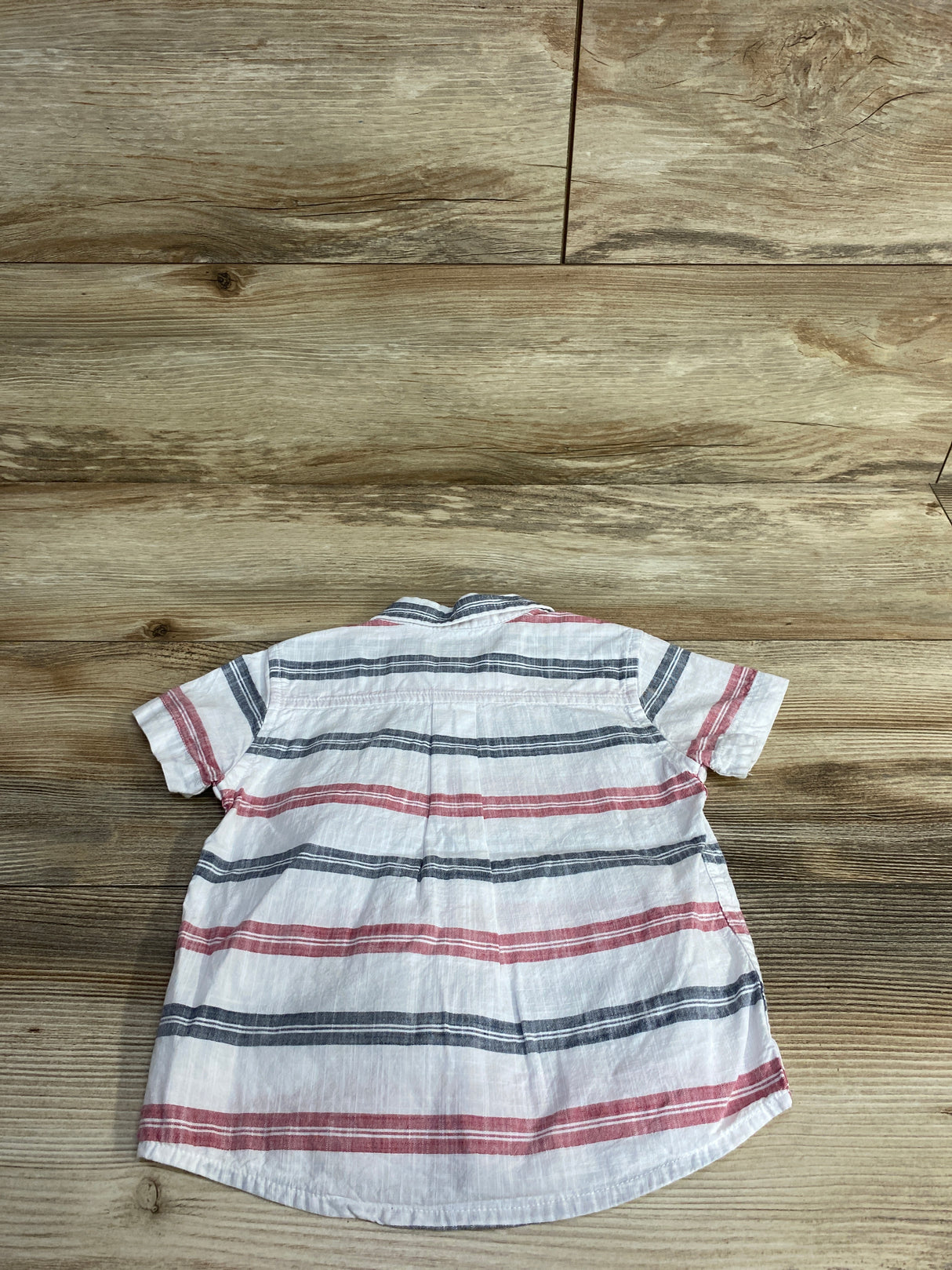 Children's Place Striped Button Up Shirt White sz 12-18m