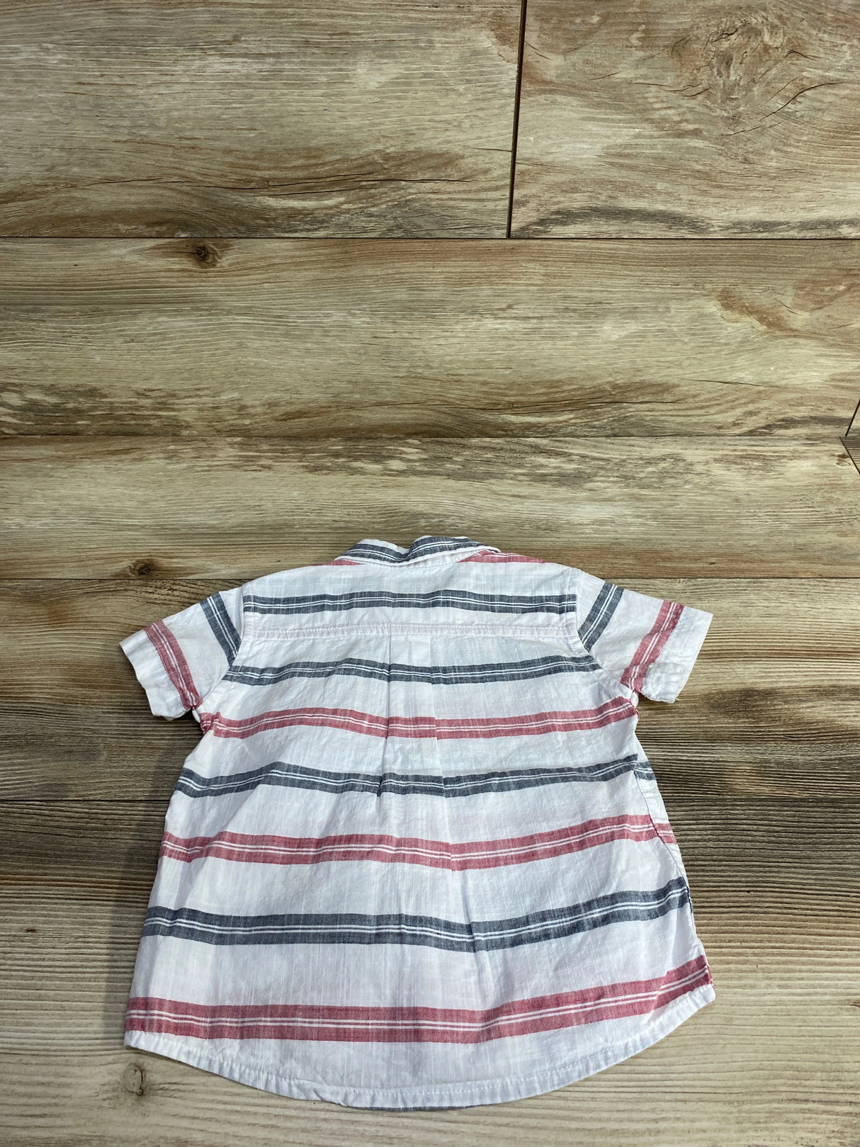 Children's Place Striped Button Up Shirt White sz 12-18m