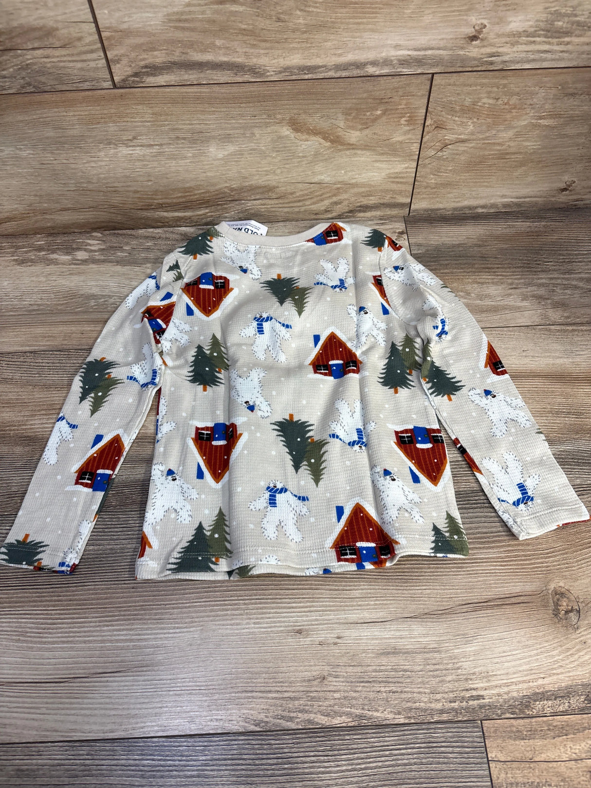 NEW Old Navy Abominable Snowman Waffle Knit Beige Shirt sz 5T
