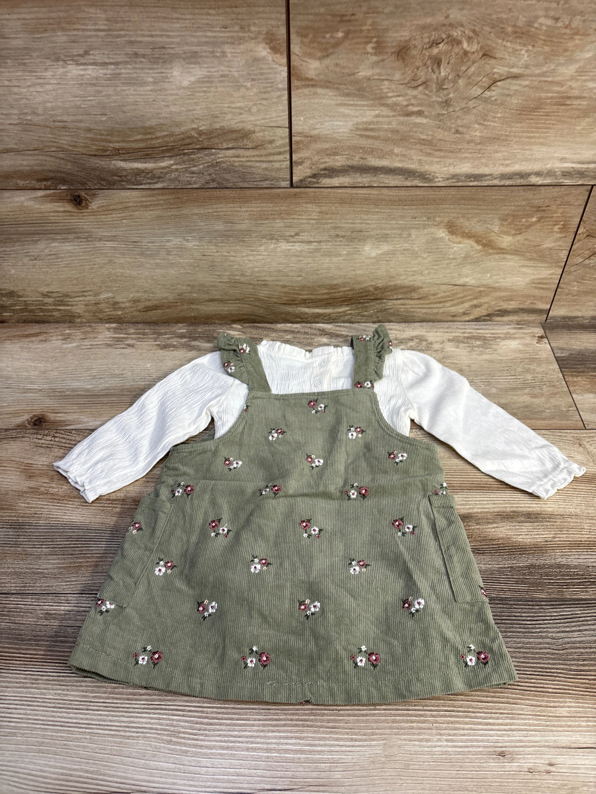 Nicole Miller 2pc Bodysuit & Embroidered Skirtall Set White sz 12m