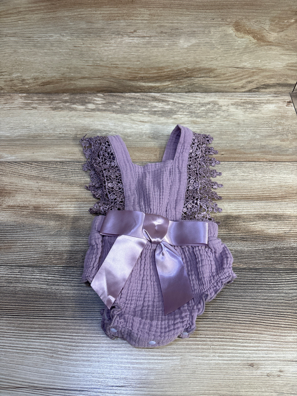 Shein Lace Sleeve Square Neck Bubble Romper Purple sz 3-6m