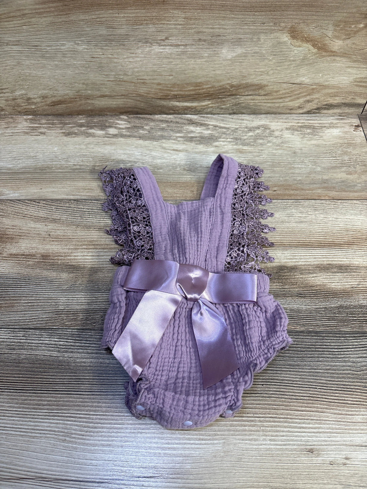 Shein Lace Sleeve Square Neck Bubble Romper Purple sz 3-6m