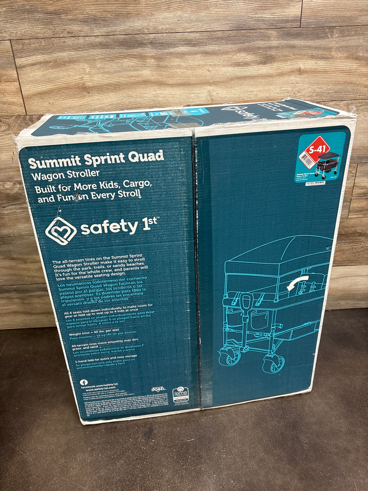 NEW Safety 1st Summit Sprint Quad Wagon Stroller 4 Seater in Charcoal Camo