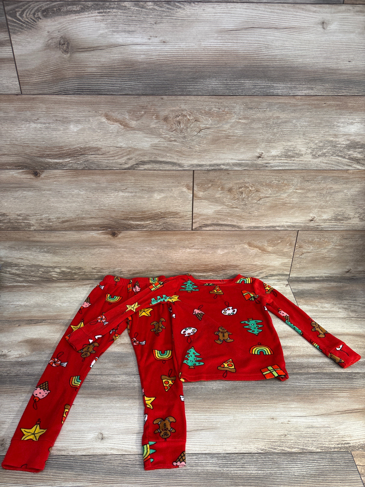 Cat & Jack 2pc Velour Christmas Pajama Set Red sz 5T