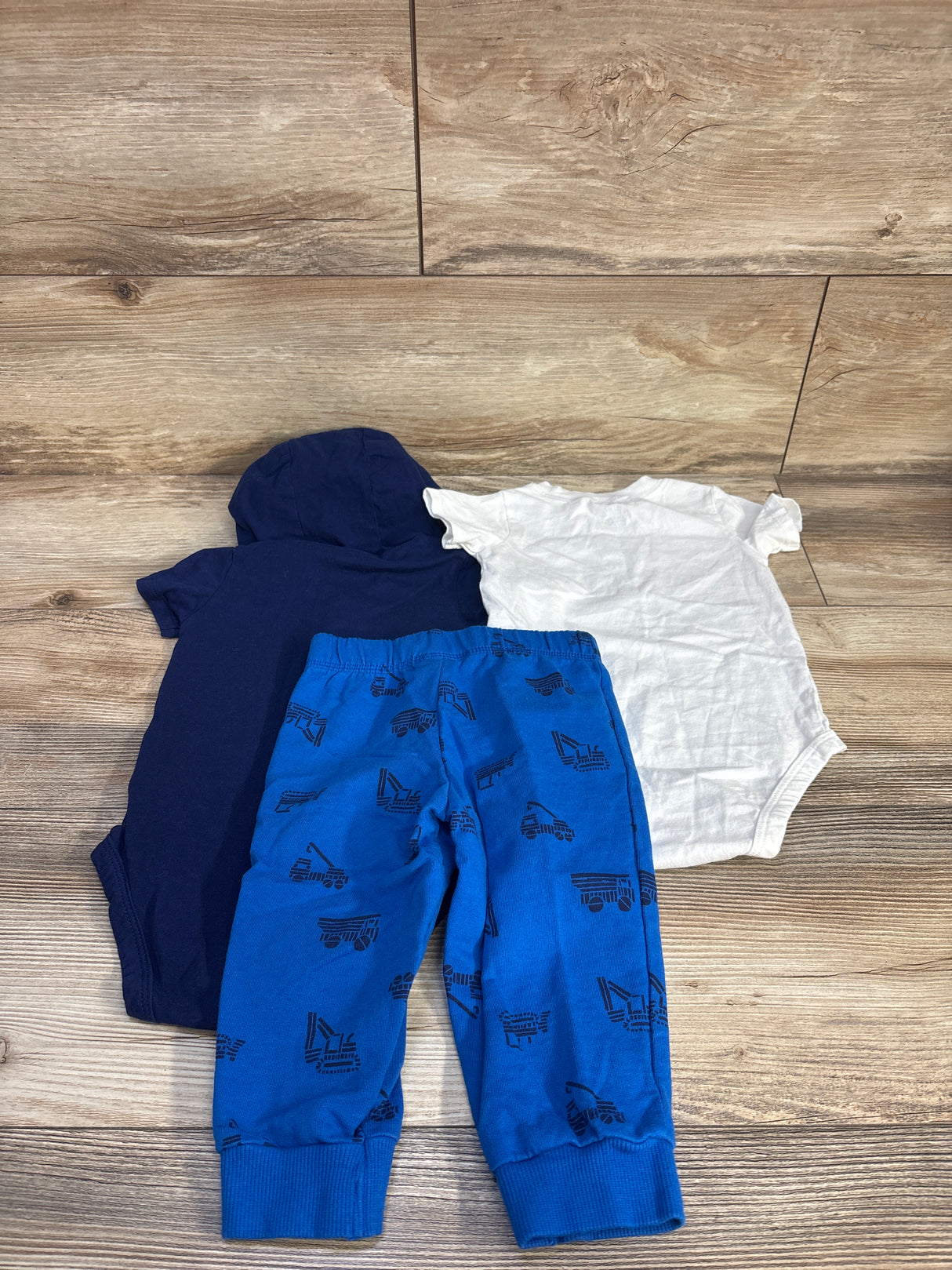 Carter's 3pc Hooded Bodysuit Set Navy sz 12m