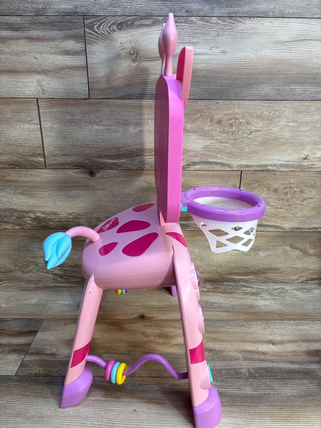 Move2Play Giraffe Basketball Hoop & Soccer Goal Activity Center - Pink
