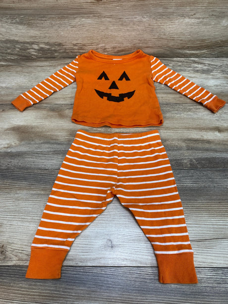 2pc Striped Pumpkin Pajama Set Orange sz 12m - Me n Mommy To Be