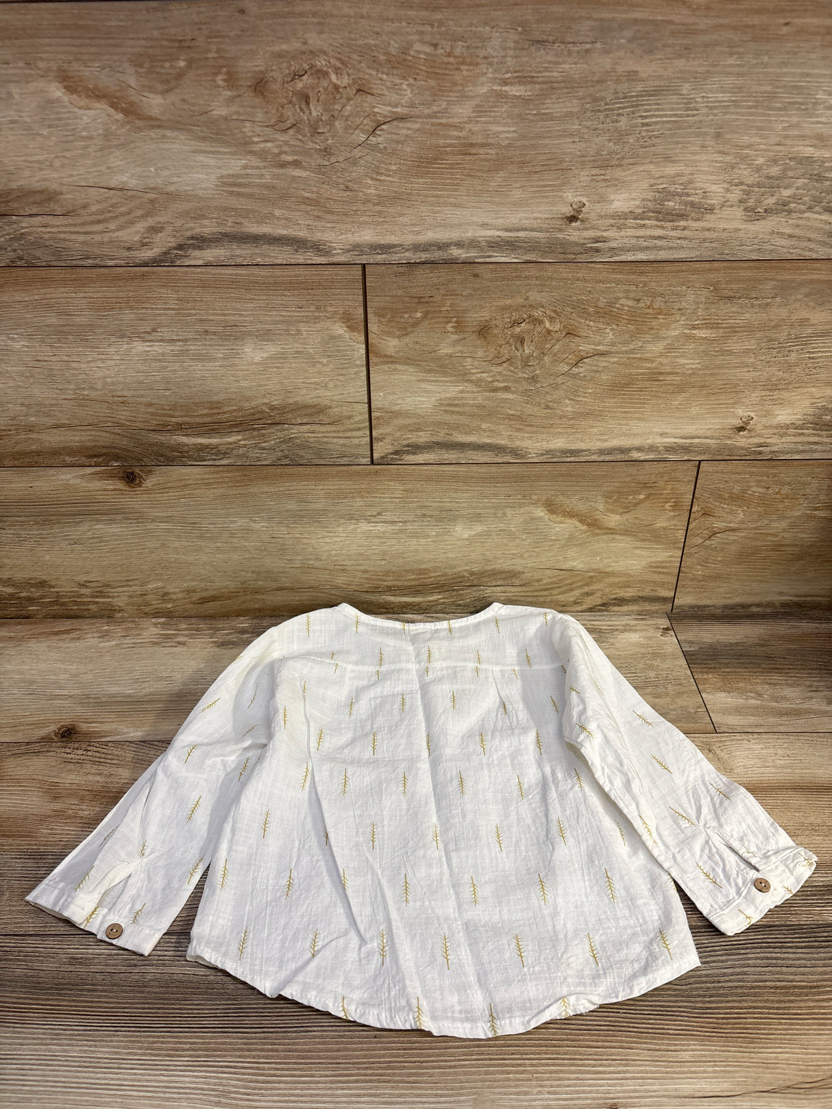 Long Sleeve Henley Shirt White sz 5T