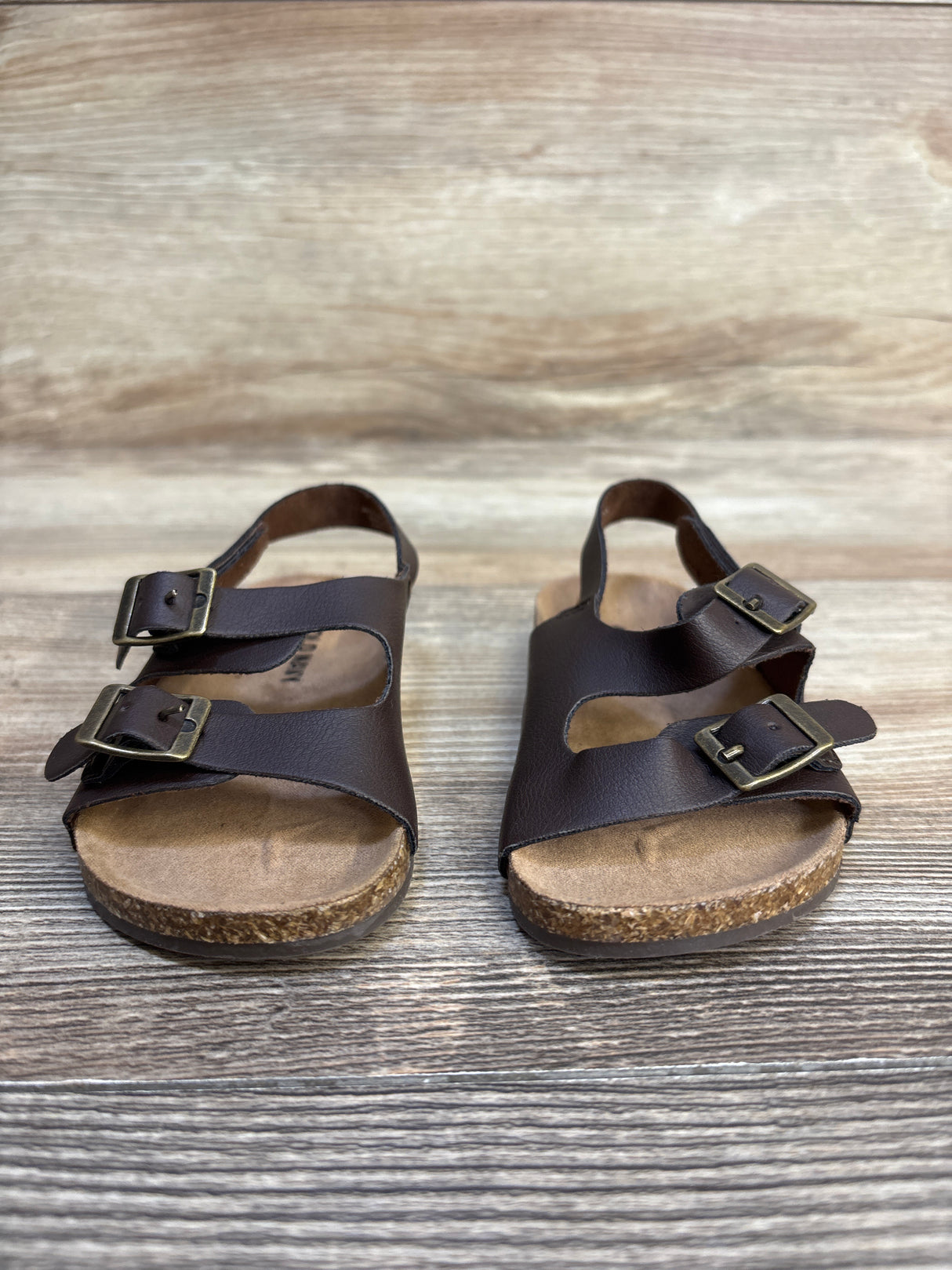 Old Navy Faux-Leather Double-Buckle Sandals Brown sz 4/5c