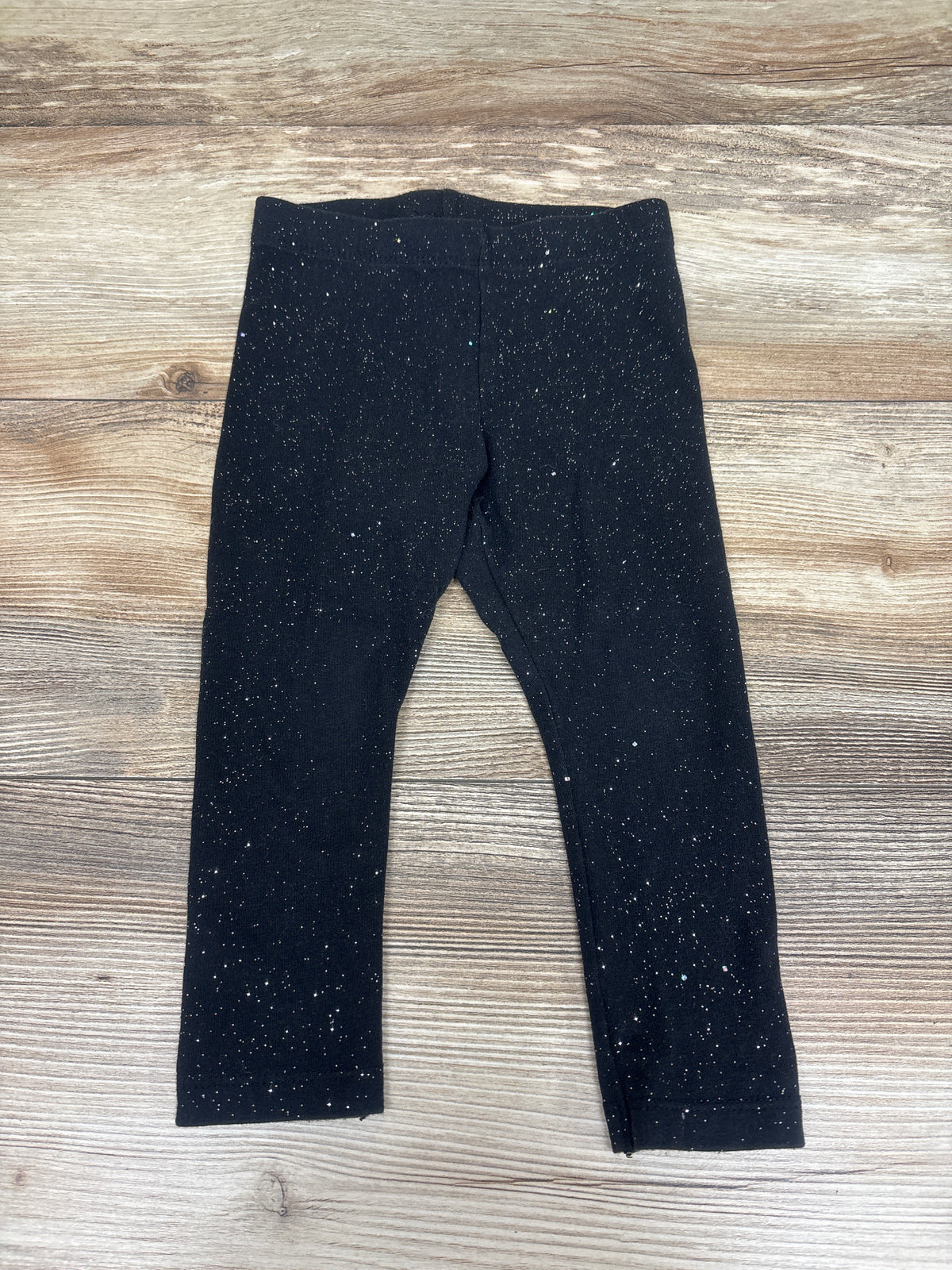 Jumping Beans Tough Cotton Glitter Leggings Black sz 2T