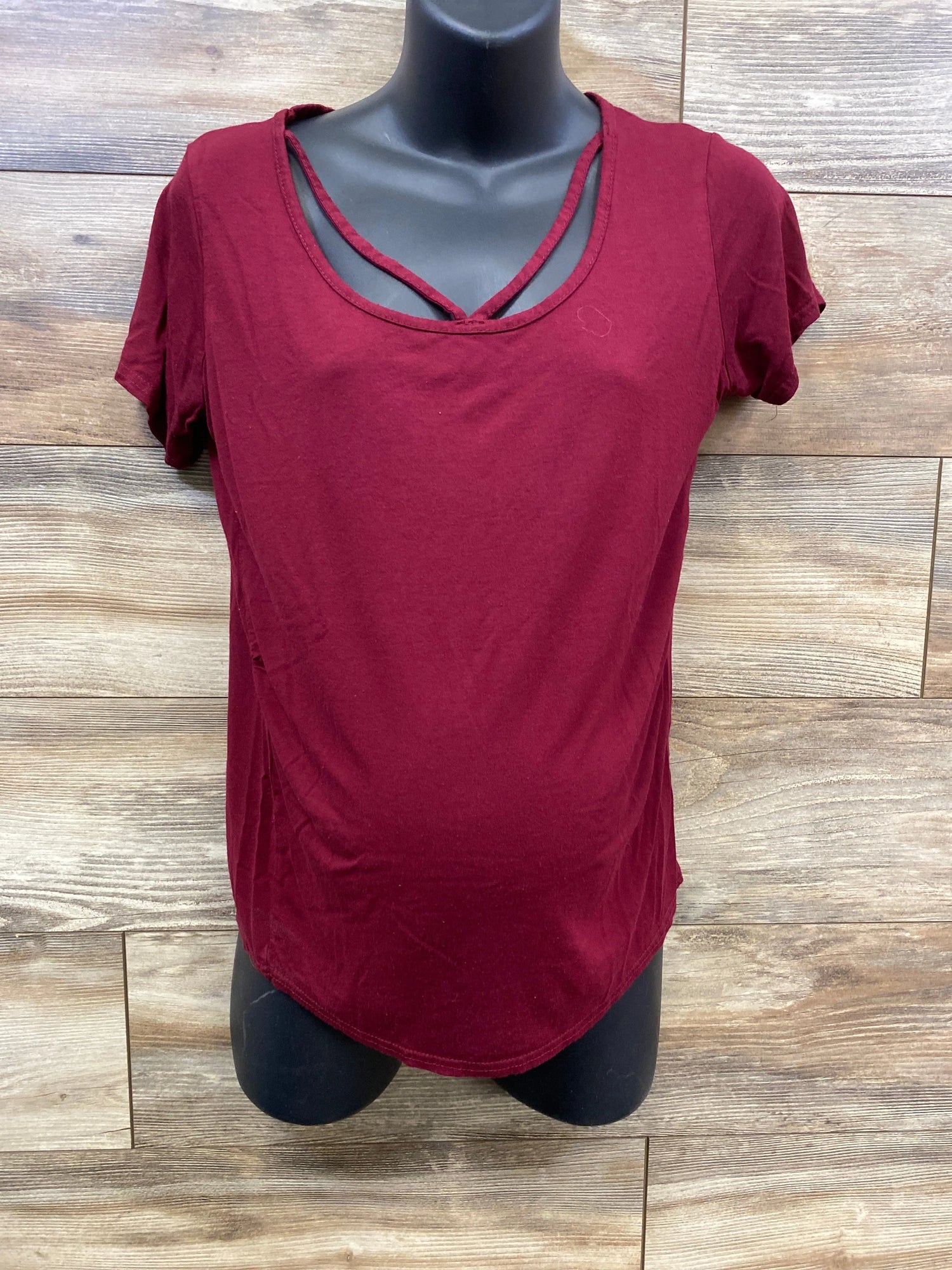 Boohoo Cross Front Shirt Red sz Small - Me n Mommy To Be