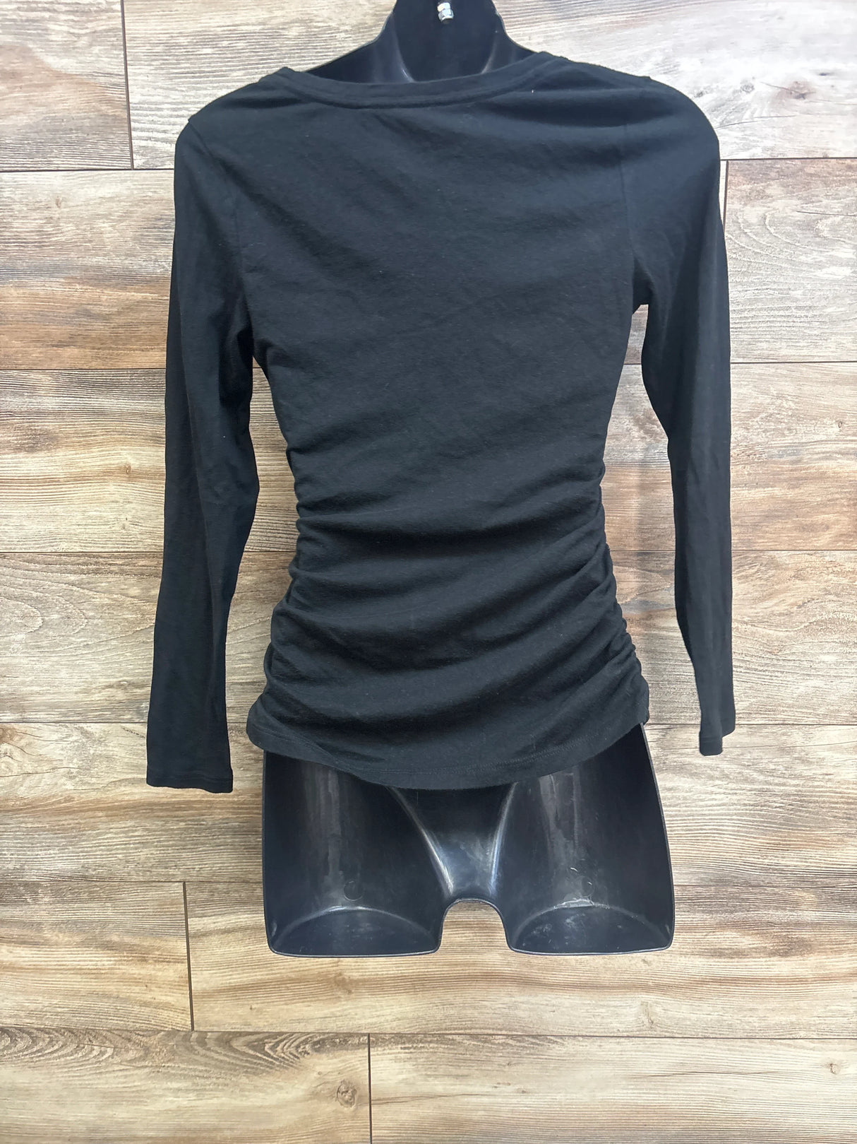 Isabel Maternity Long Sleeve Ruched Shirt Black sz Small