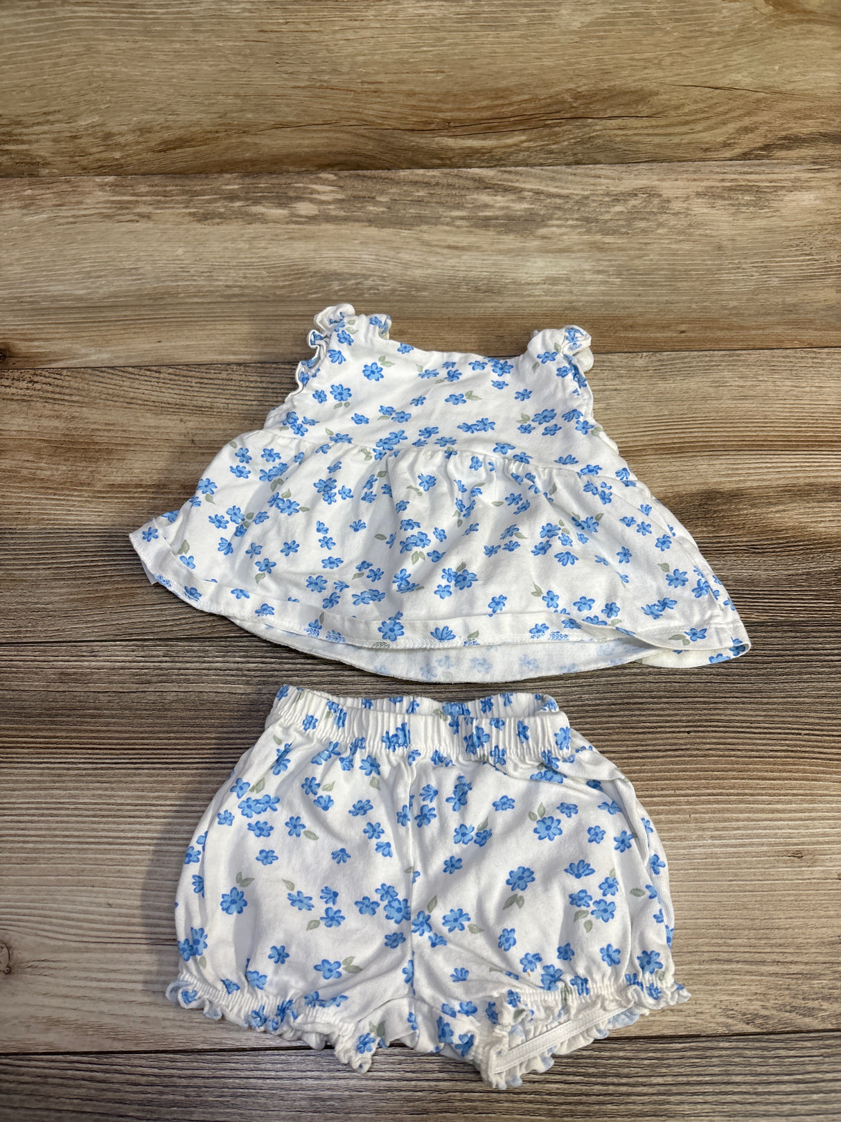 Carter's 2pc Peplum Top & Shorts Set White sz 3m
