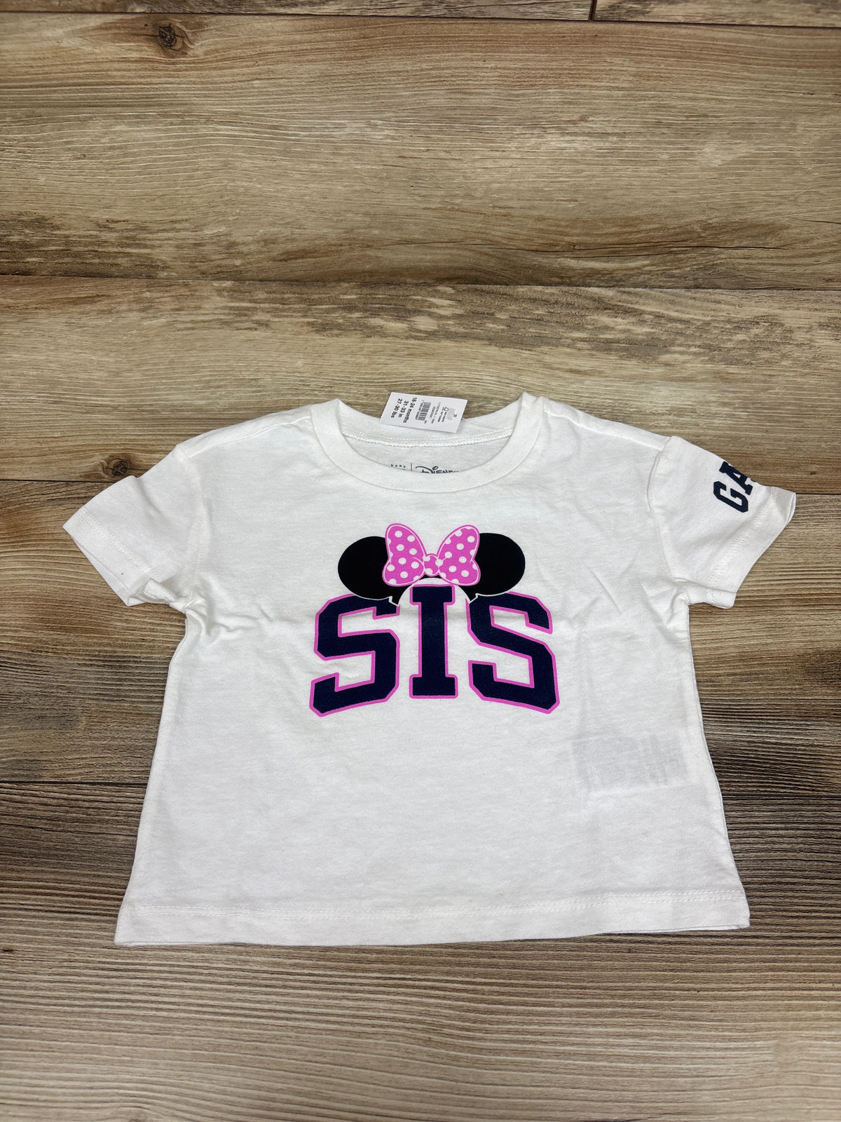 NEW Baby Gap x Disney Minnie Mouse Sis Shirt White sz 18-24m