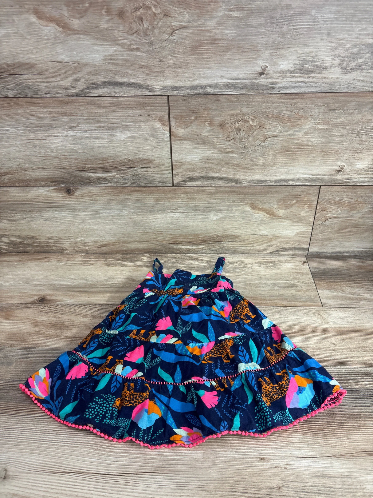 Cat & Jack Floral Tiered Tank Dress Navy sz 18m
